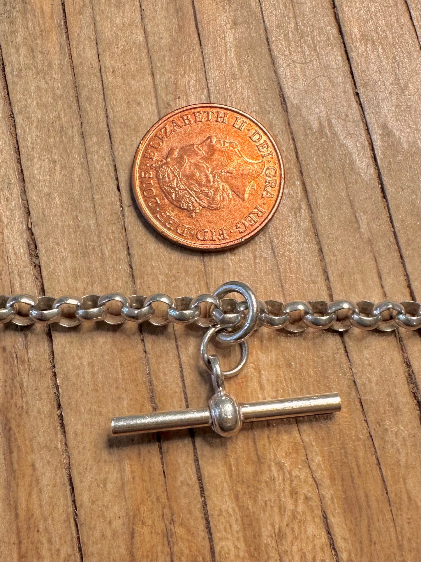 Vintage Albert Clasp Belcher T Bar 925 Sterling Silver 18 inch Necklace