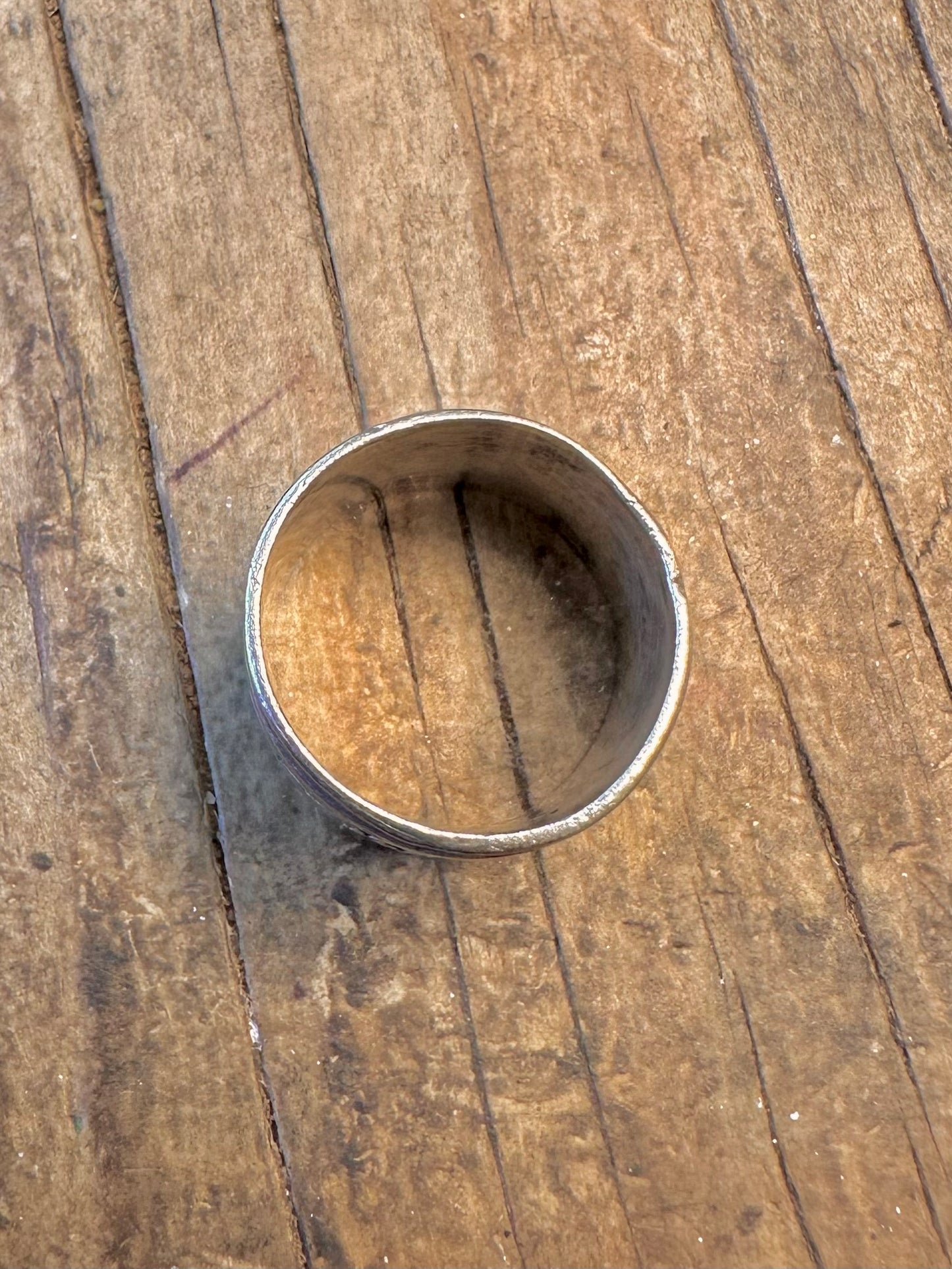 Wide Decorative Band 925 Sterling Silver Size M1/2 Ring