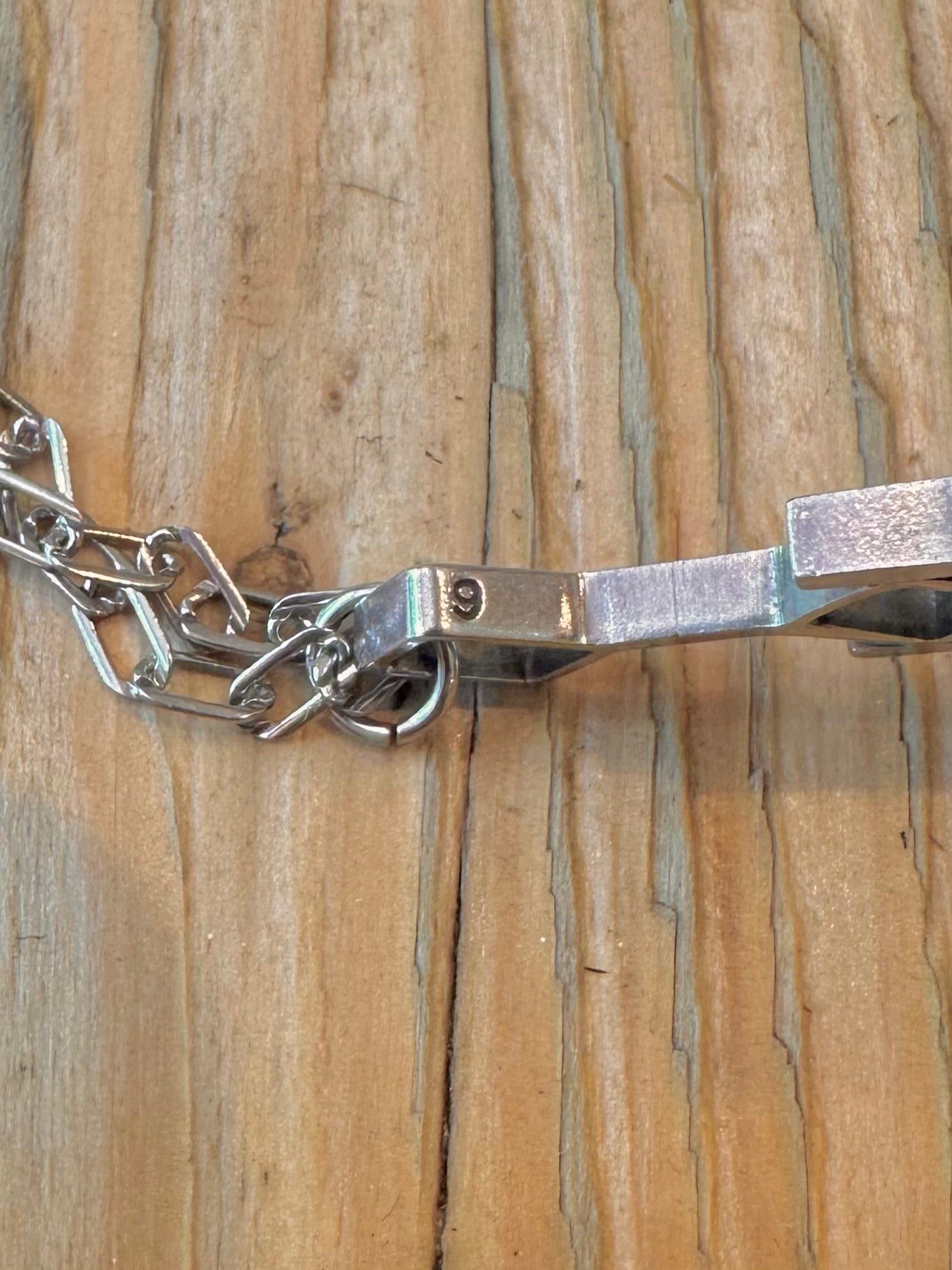 Jack Spencer 1973 Rhombus Sheffield Paper Link Chain 925 Sterling Silver 23.5 inch Necklace Pendant
