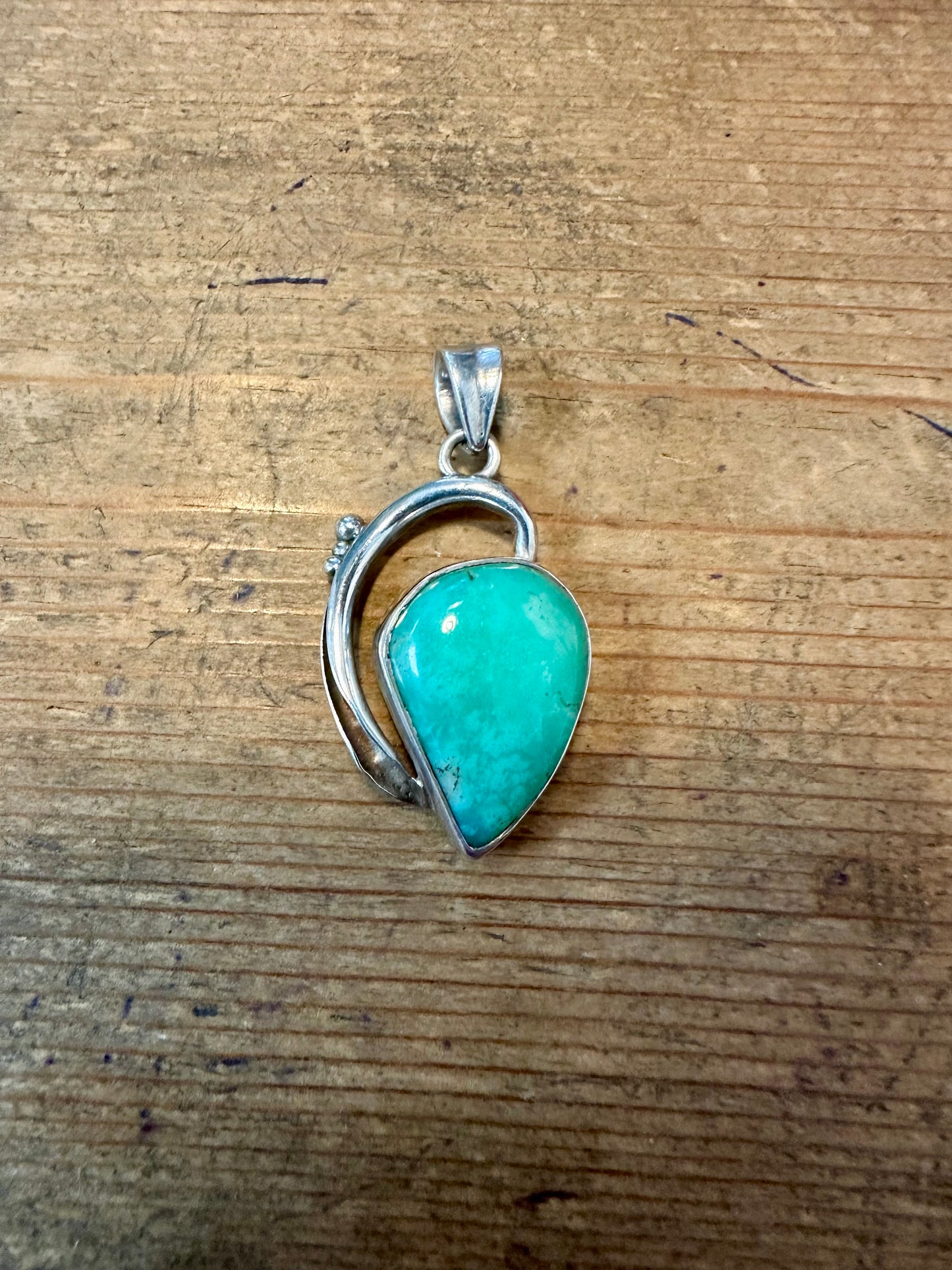 Abstract Turquoise 925 Silver Pendant