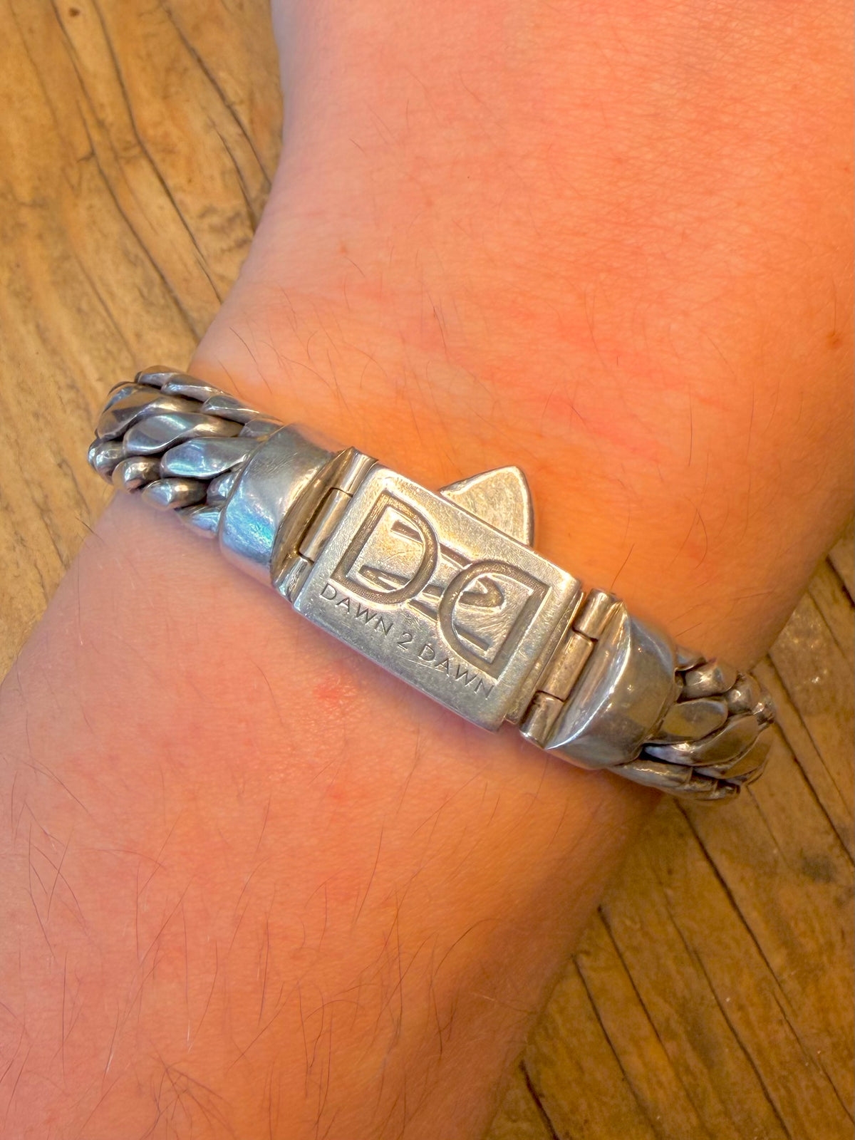 Dawn 2 Dawn Close Link Curb Chain Flat 925 Sterling Silver 7.5 inch Bracelet