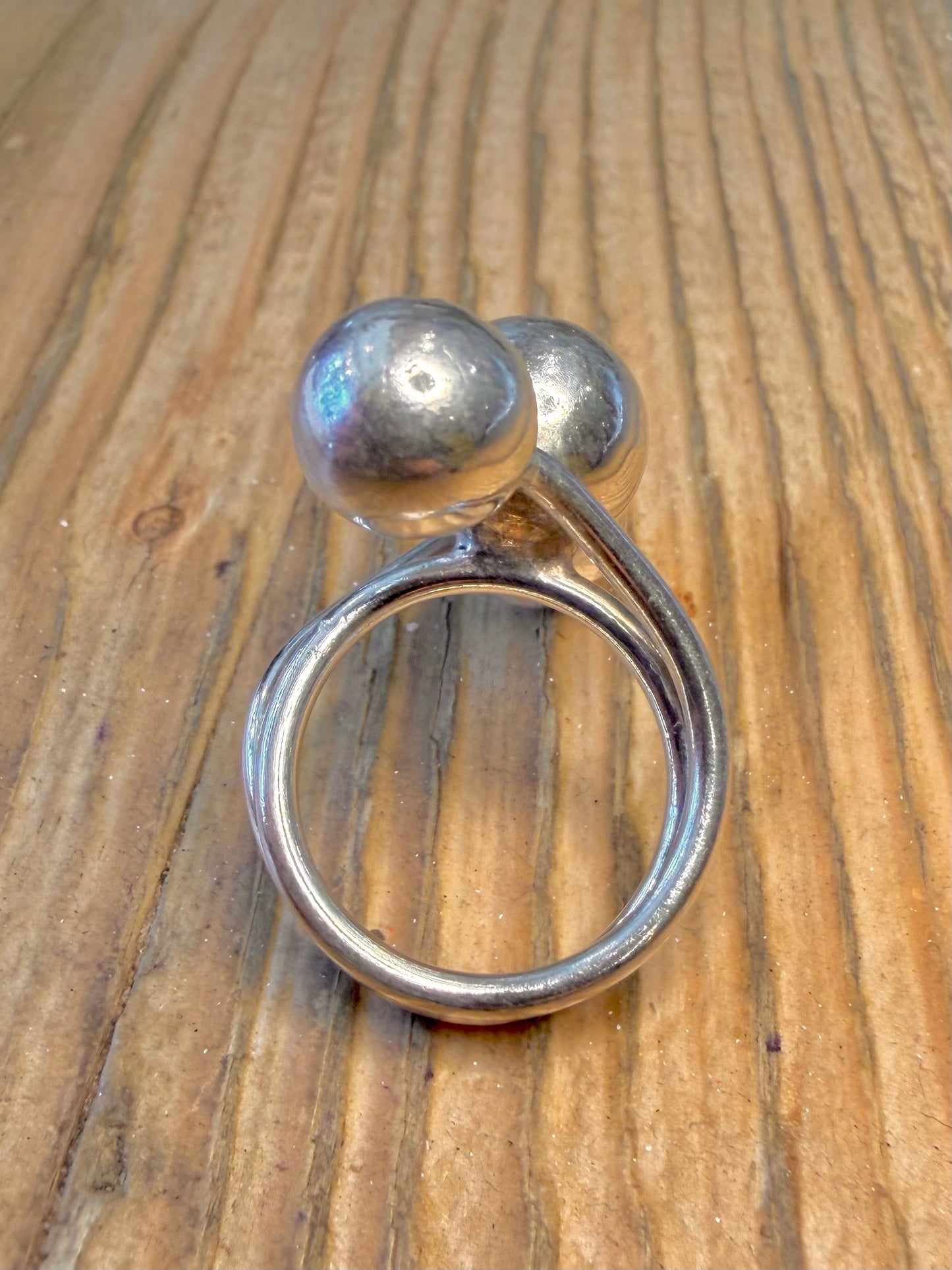 Modernist Multi Ball Wrap 925 Sterling Silver Size O Ring