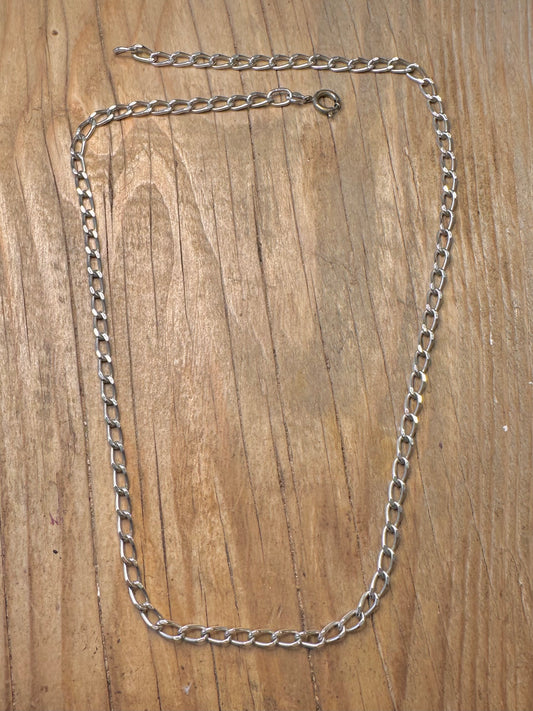 Vintage Long Link 925 Sterling Silver 18 inch Necklace
