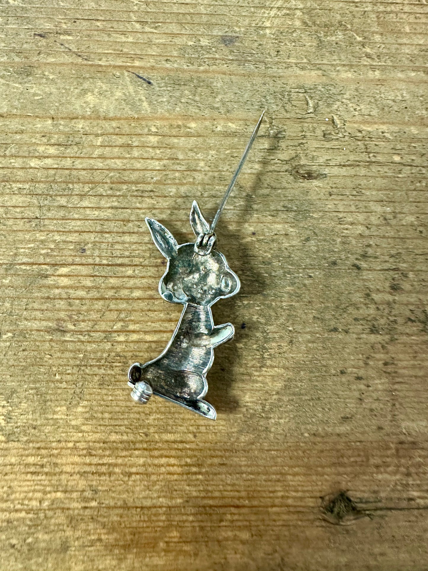 Vintage Bunny 925 Silver Brooch