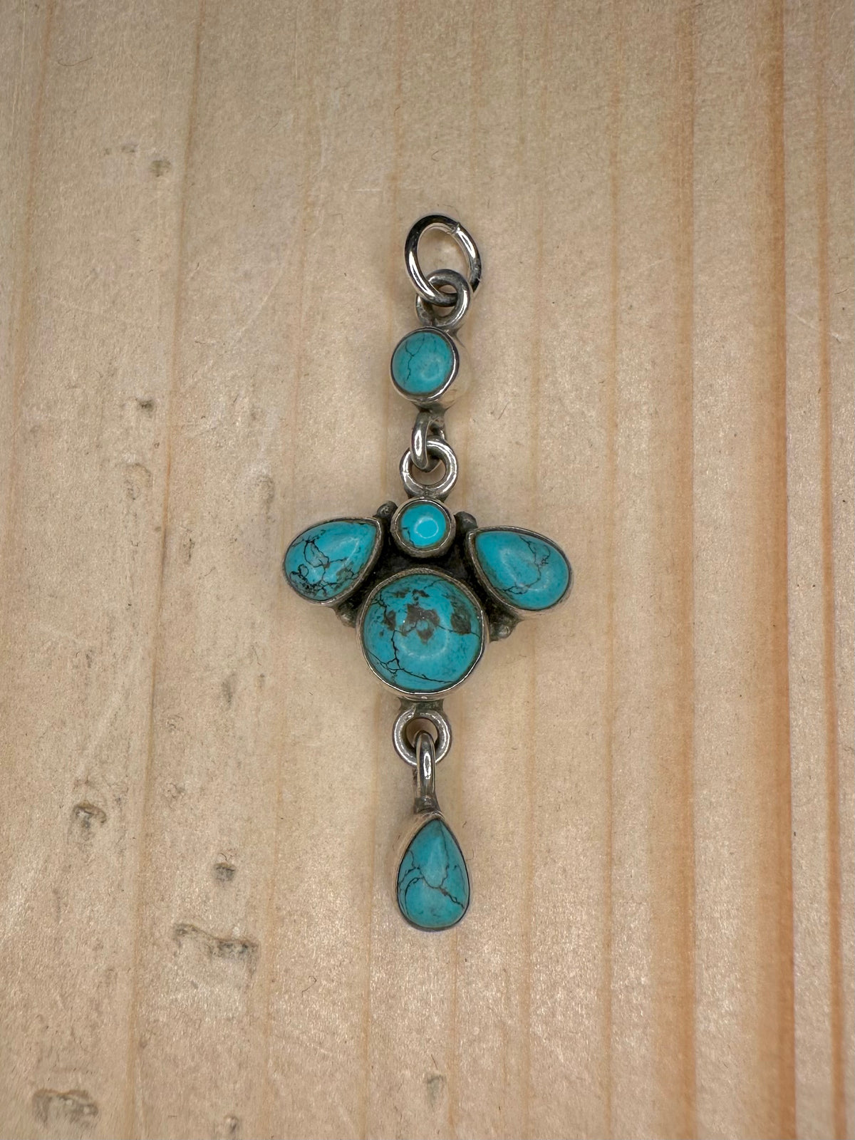 Turquoise Dangle 925 Sterling Silver Pendant