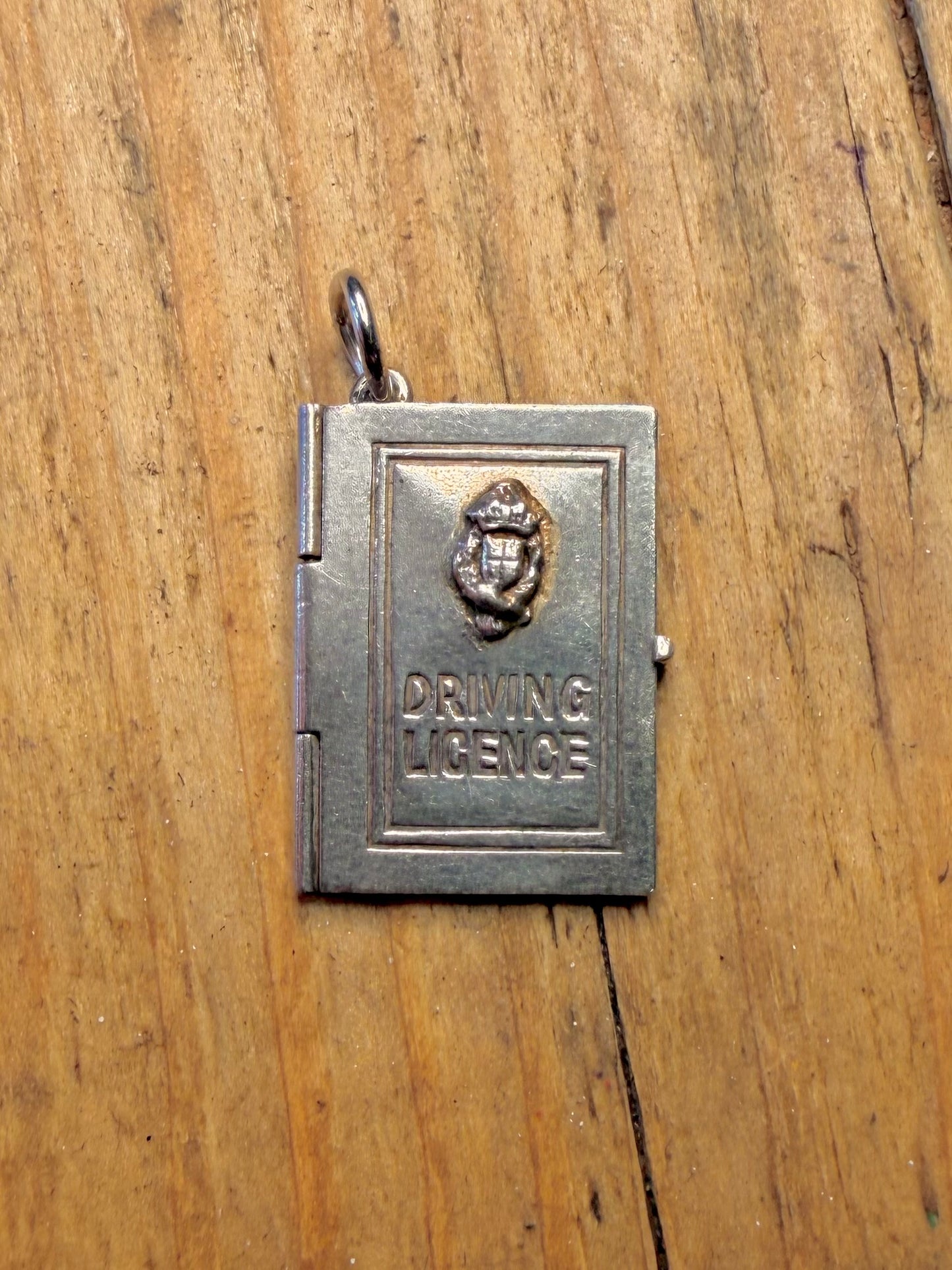 Driving License with Paper Charm 925 Sterling Silver Pendant