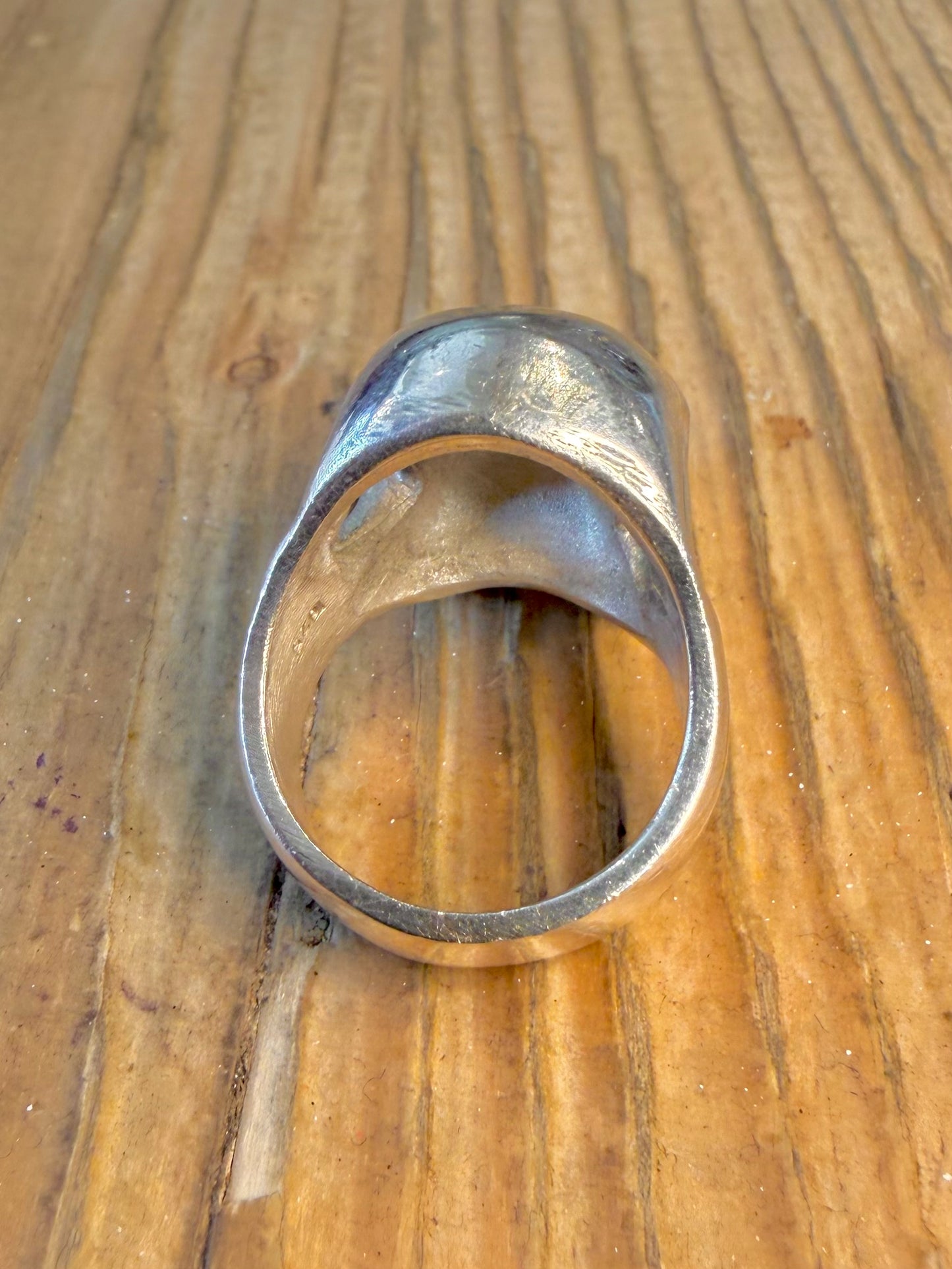 Heavy Skull 925 Sterling Silver Size O Ring
