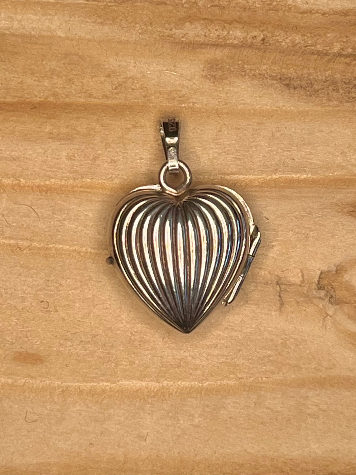 Textured Heart Shaped Locket 925 Sterling Silver Pendant