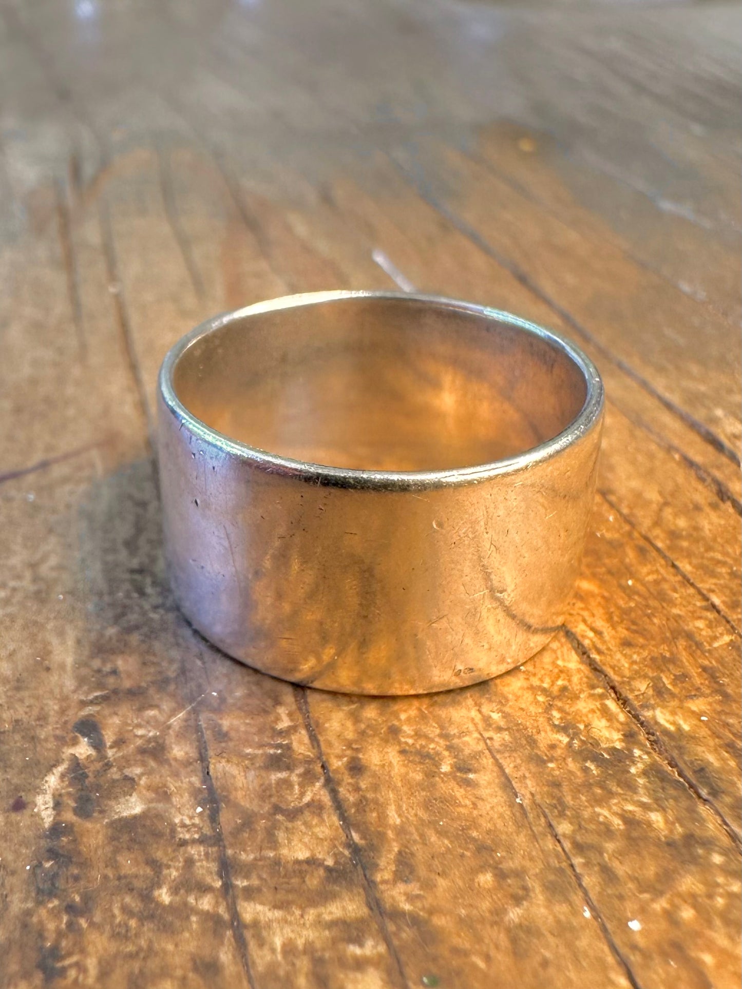 Wide Band Hallmarked 925 Sterling Silver Size S1/2 Ring