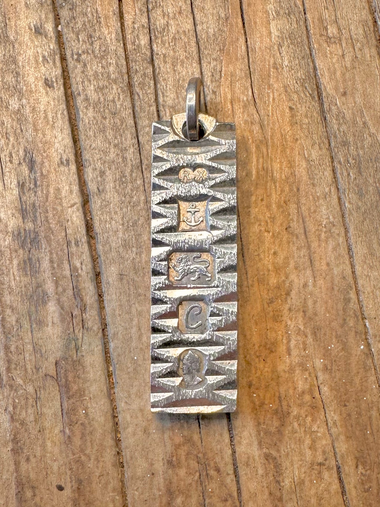 Textured 1975 Ingot Jubilee Maker RX 925 Sterling Silver Pendant