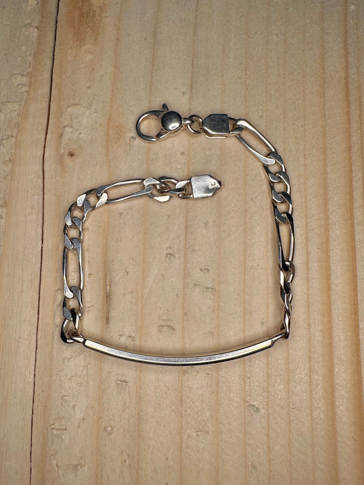 Figaro Identity 925 Sterling Silver 6.75 inch Bracelet