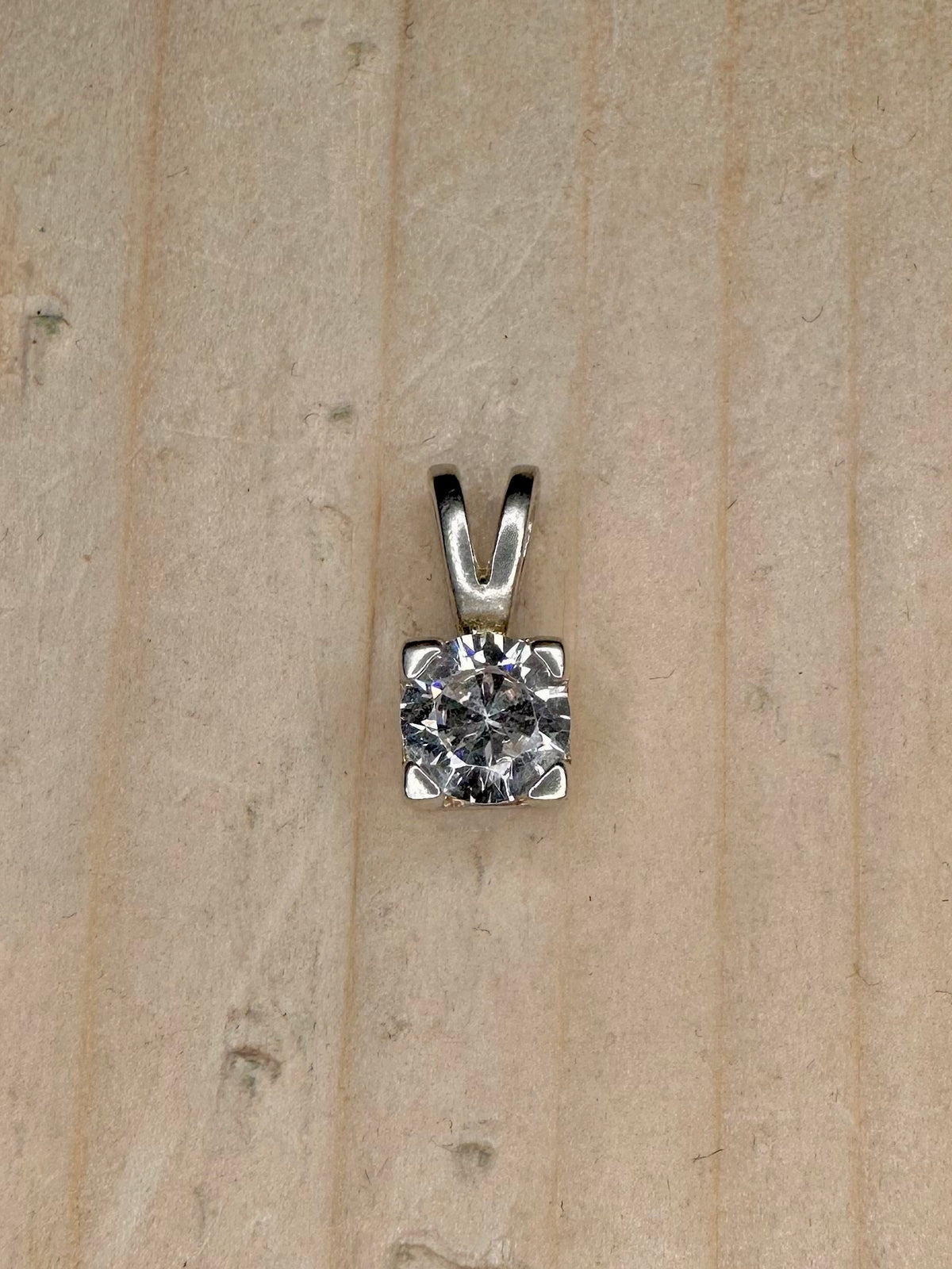 CZ Square 925 Sterling Silver Pendant
