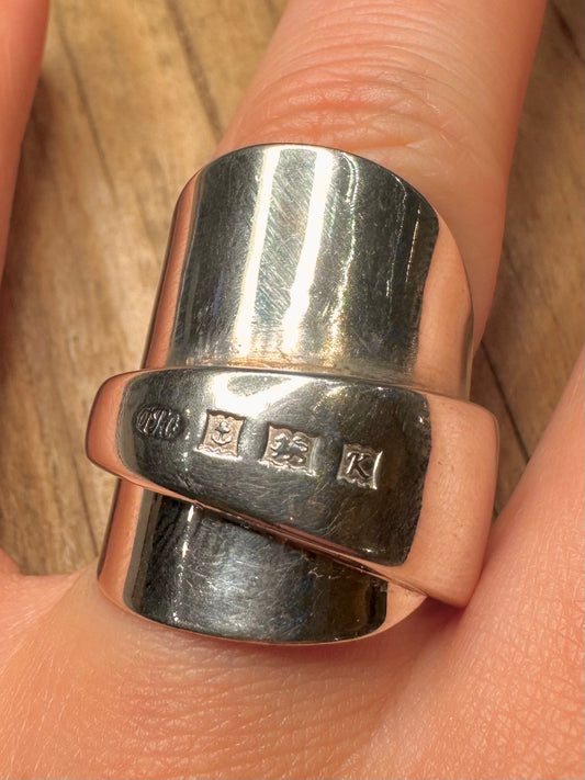 Vintage 1959 Spoon 925 Sterling Silver Size Q Ring