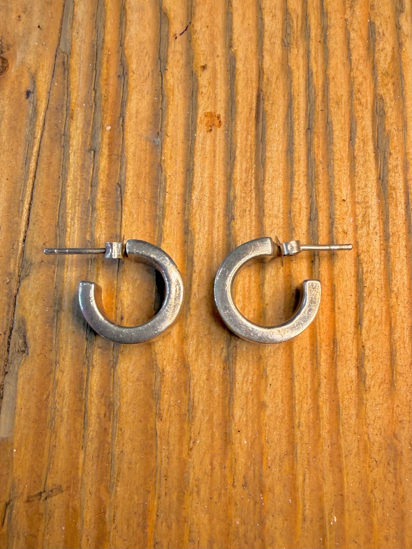 Chunky Half Hoop 925 Sterling Silver Earrings