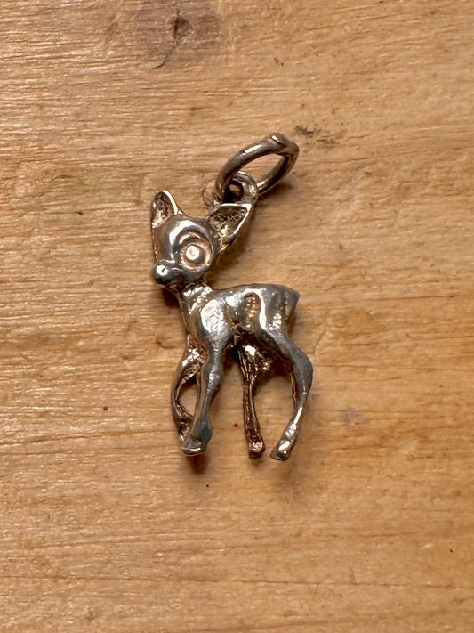 Vintage Bambi Deer 925 Silver Pendant