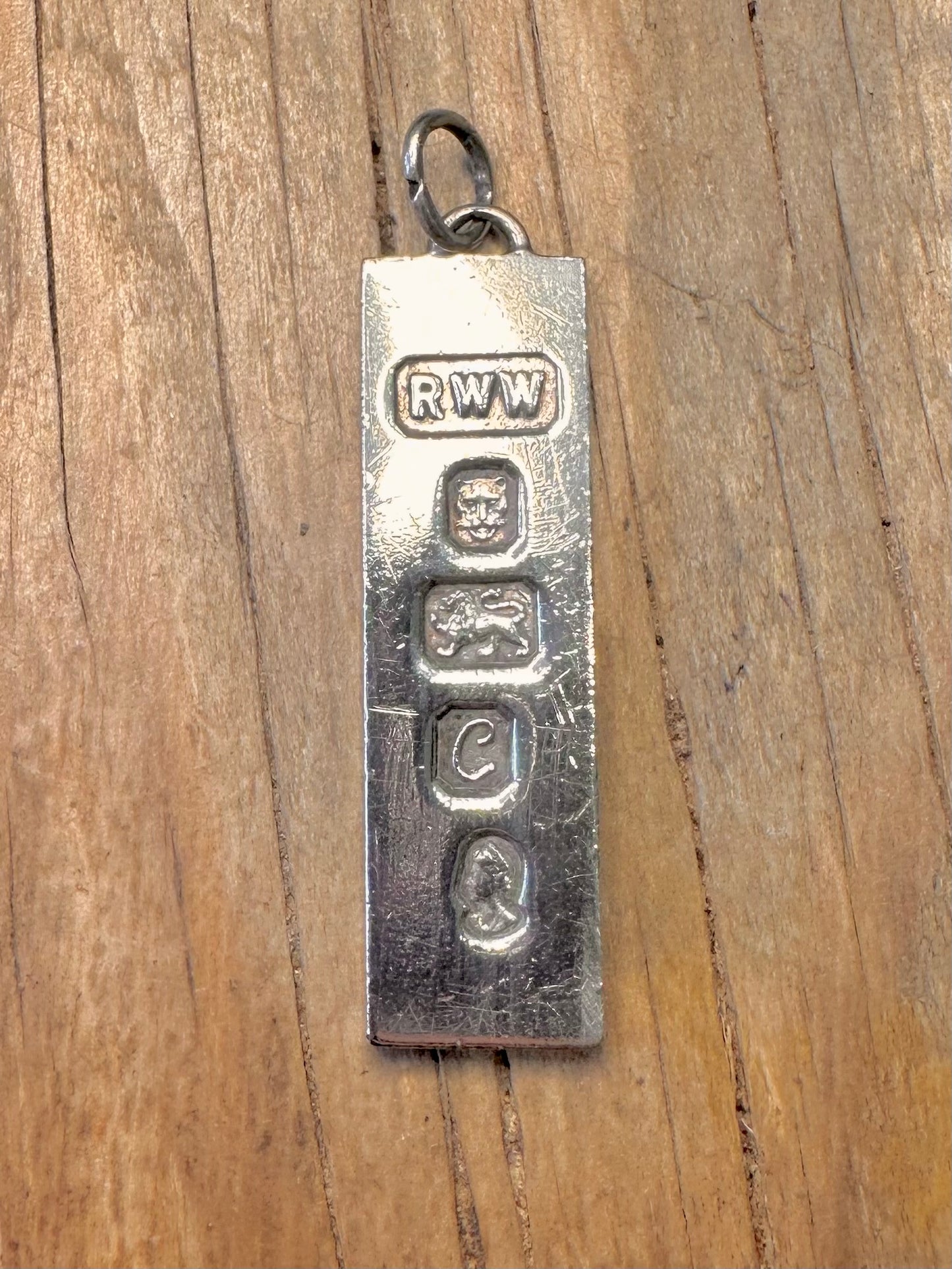 Vintage 1977 Jubilee Barren-Hersteller RWW 925 Sterlingsilber Anhänger