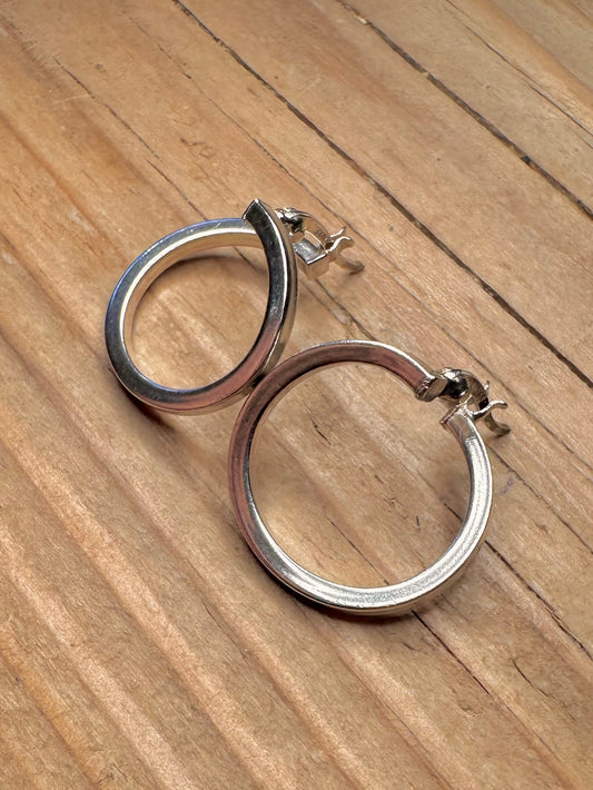Abstract Hoops 925 Sterling Silver Earrings