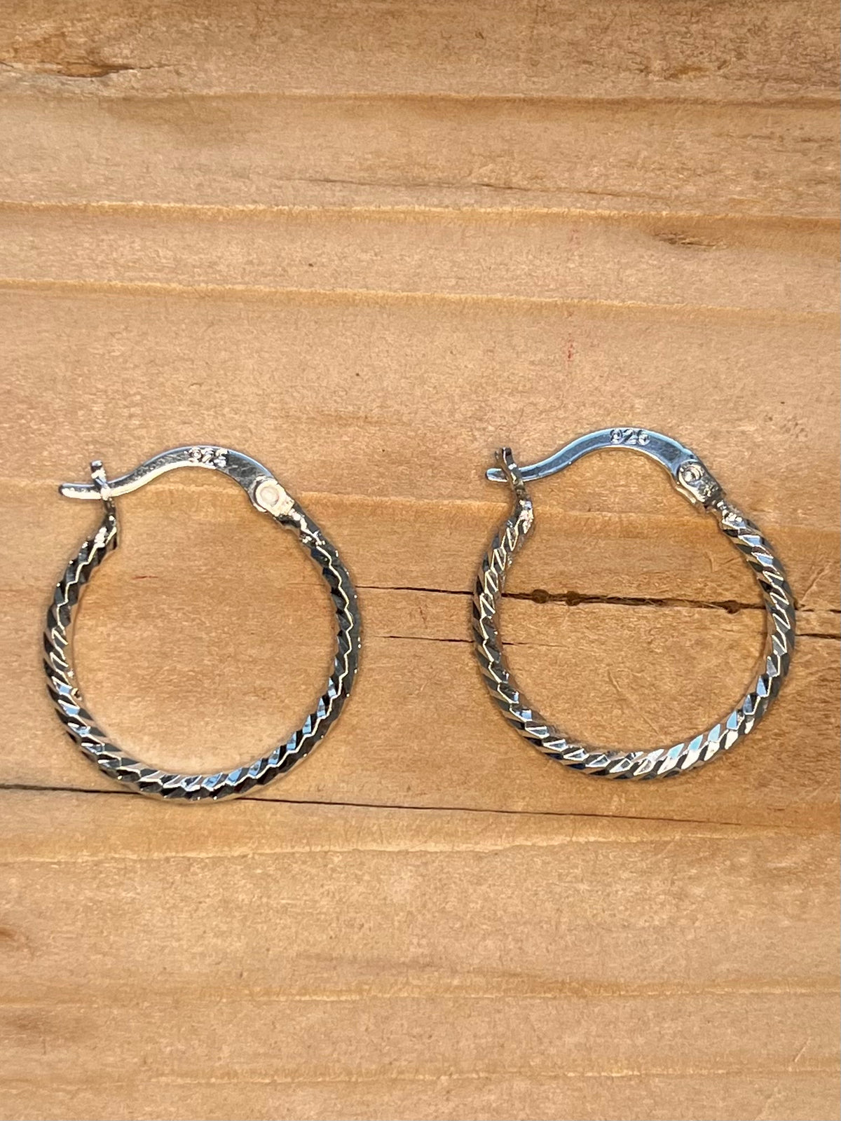 Twisted Rope 925 Sterling Silver Hoop Earrings