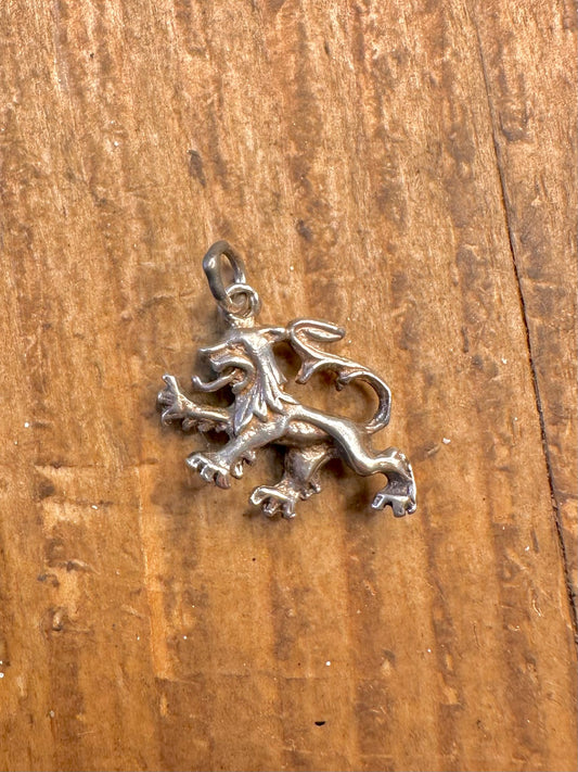 Scottish Lion Rampart 925 Sterling Silver Charm Pendant