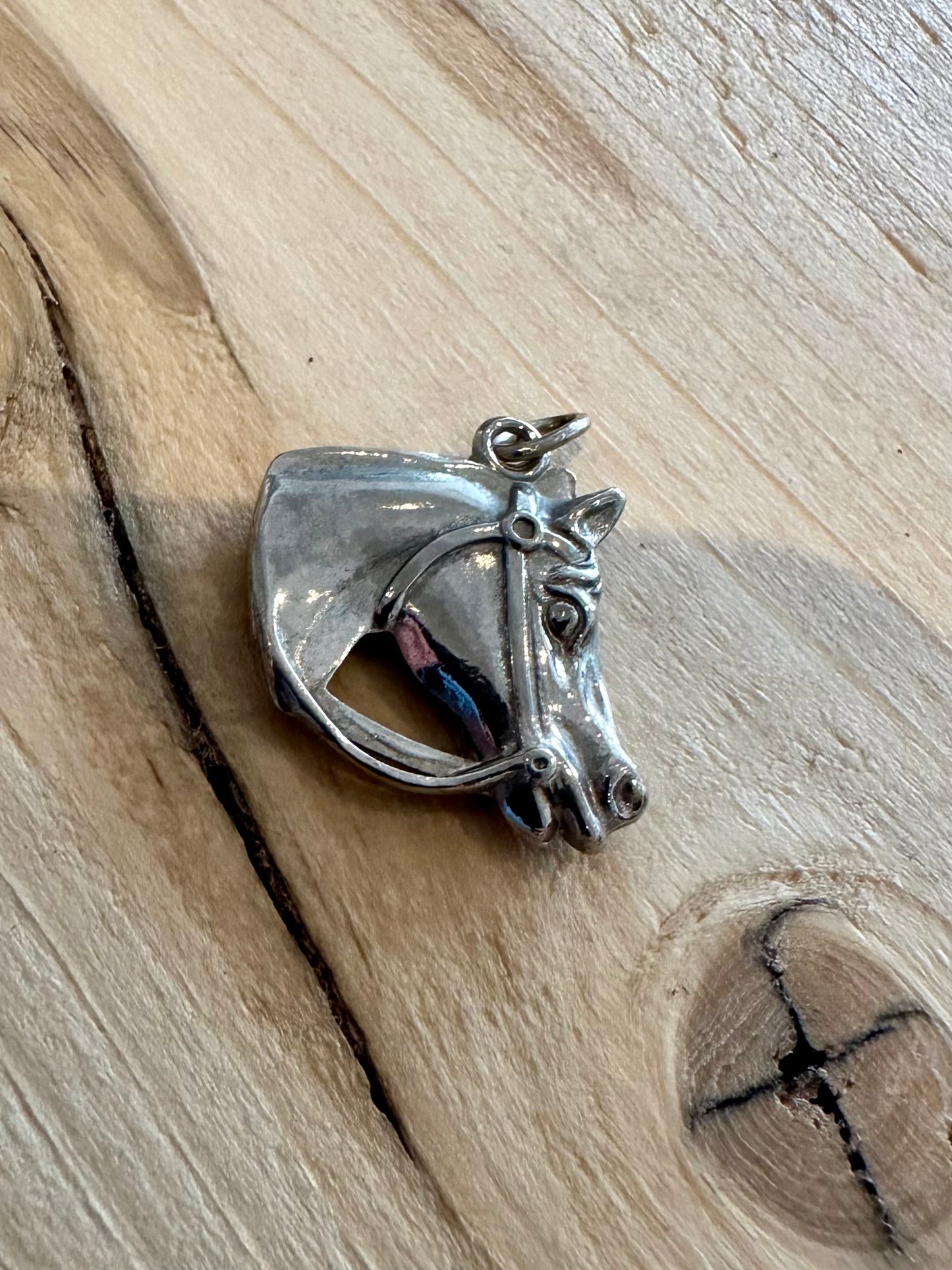 Vintage Horse Head 925 Silver Pendant