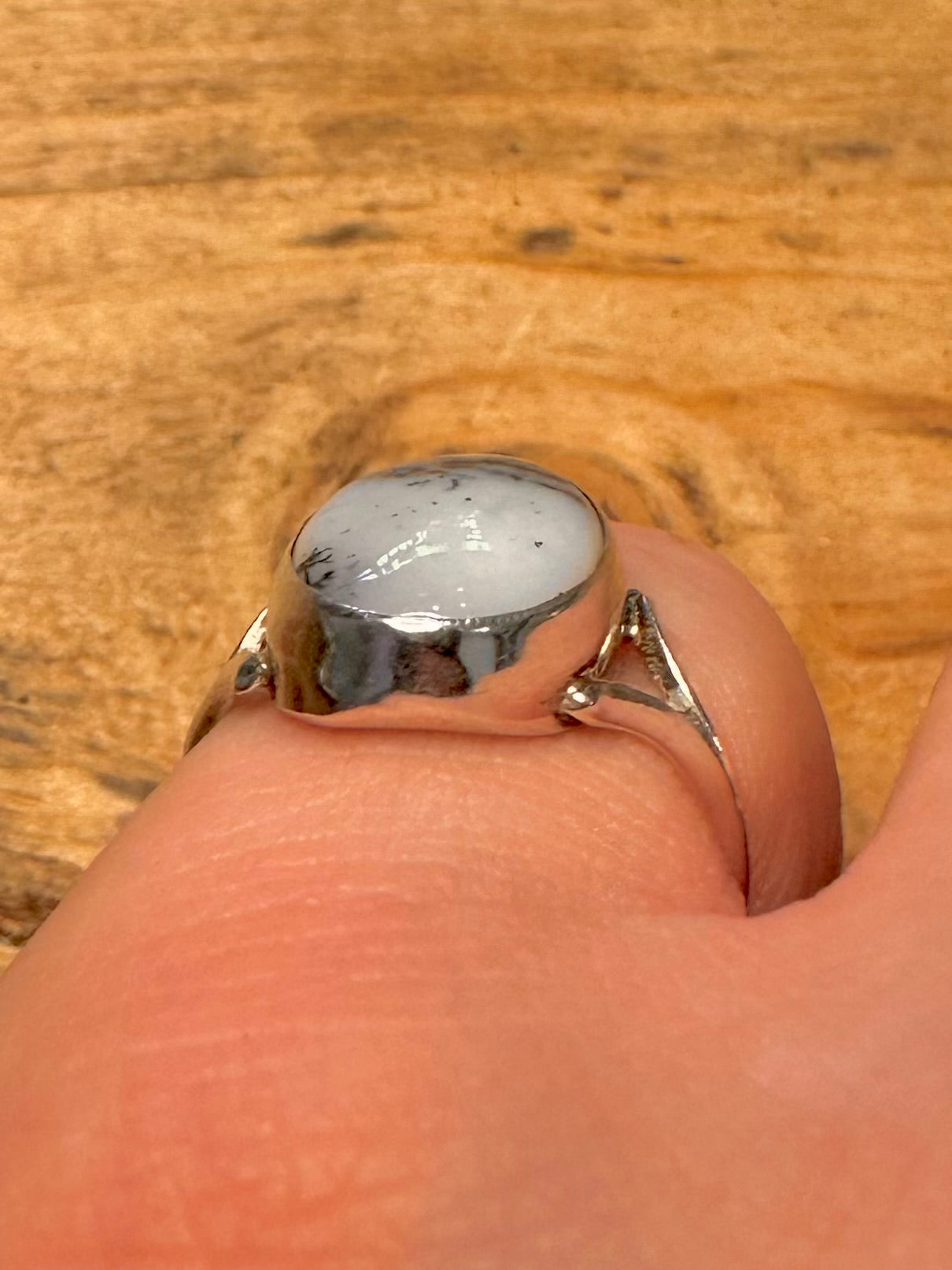 Vintage Dendritic 925 Silver Size N Ring