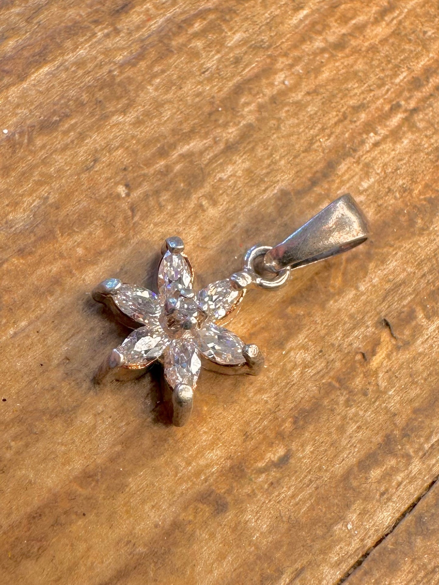 Flower CZ Cluster 925 Sterling Silver Pendant