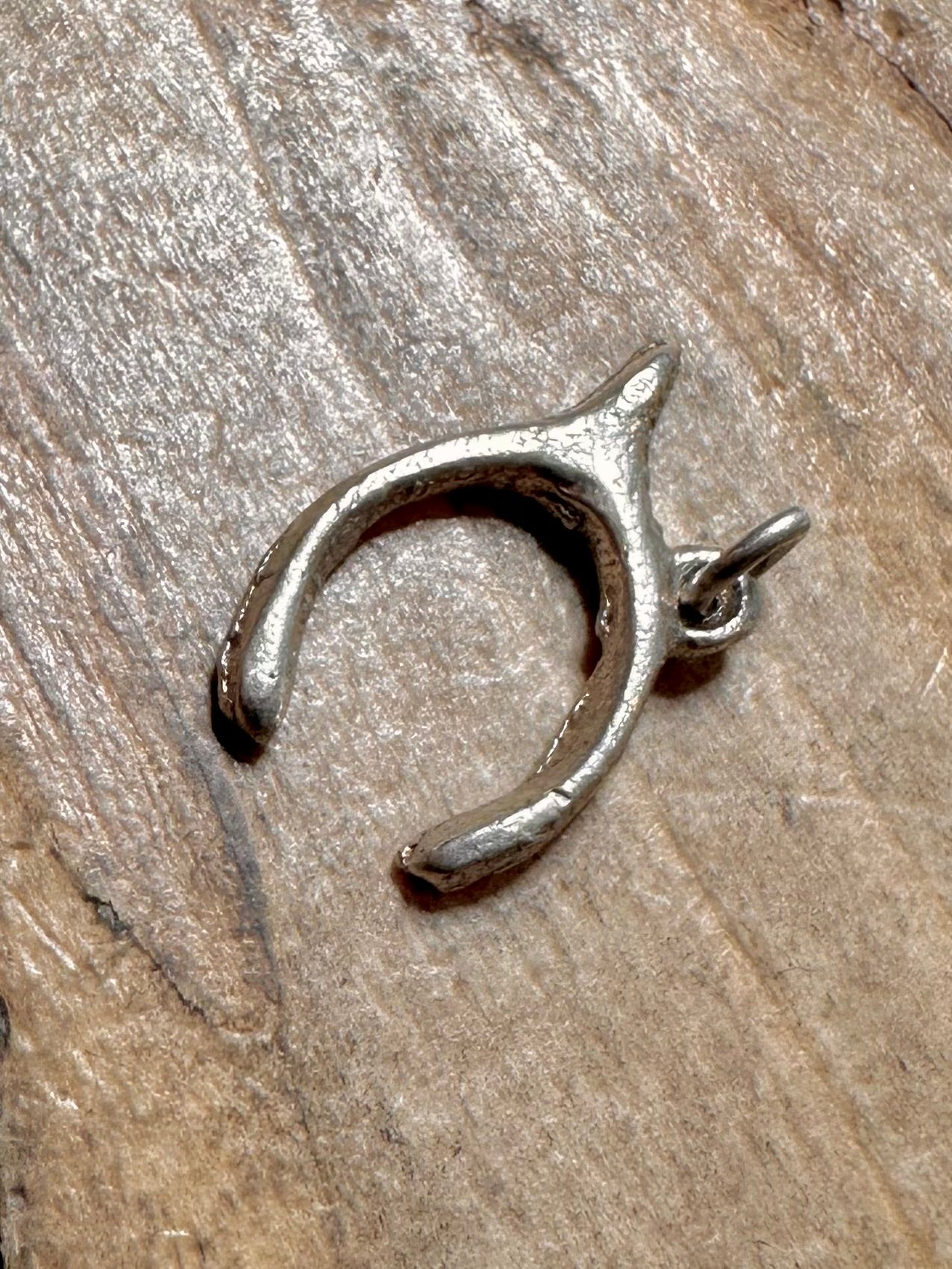 Vintage Wishbone 925 Silver Charm Pendant