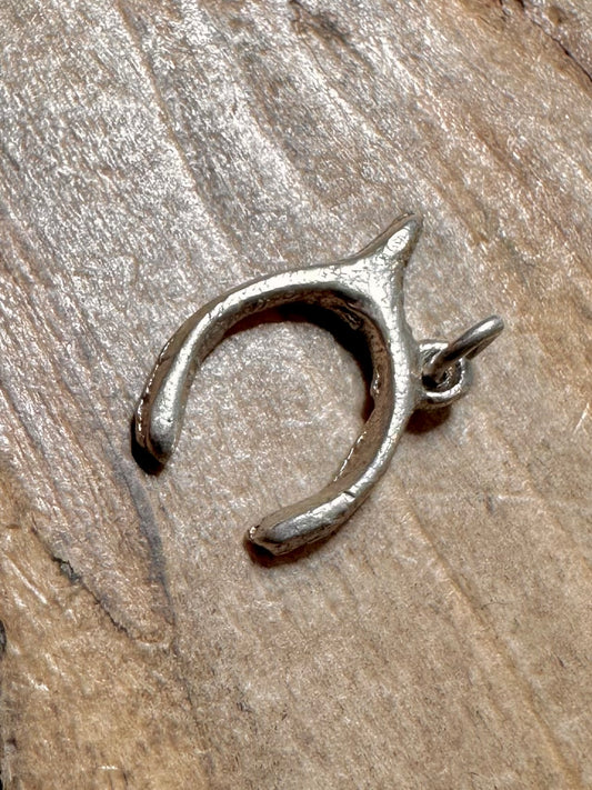 Vintage Wishbone 925 Silver Charm Pendant