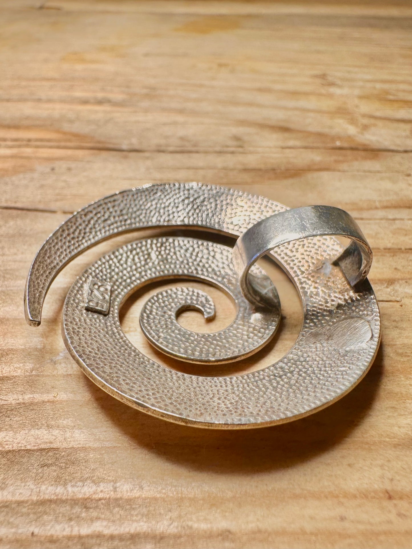 Modernist Spiral 925 Sterling Silver Pendant