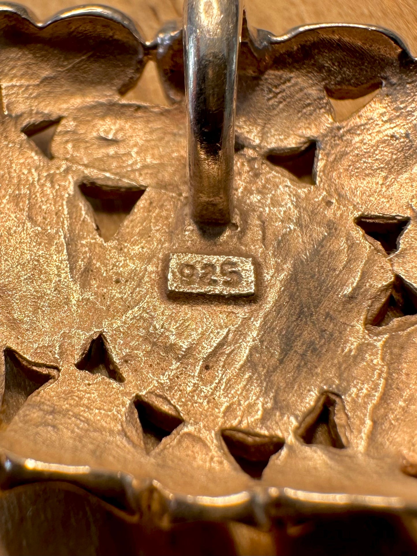 Abstract Modernist Rectangle 925 Sterling Silver Pendant