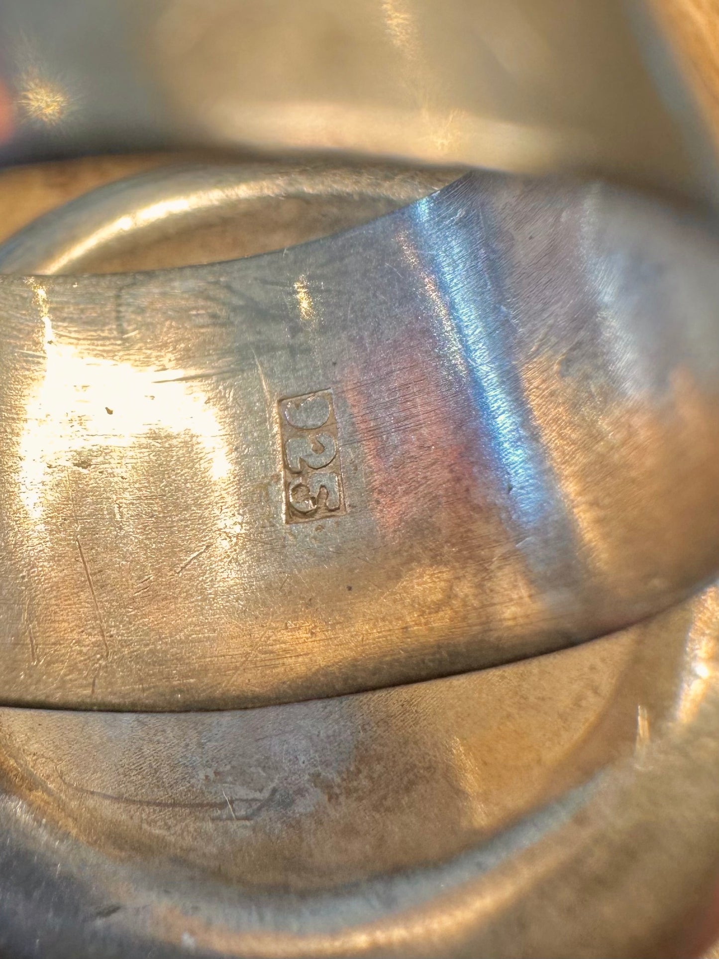 Abstract Disc Dome 925 Sterling Silver Size Q Ring