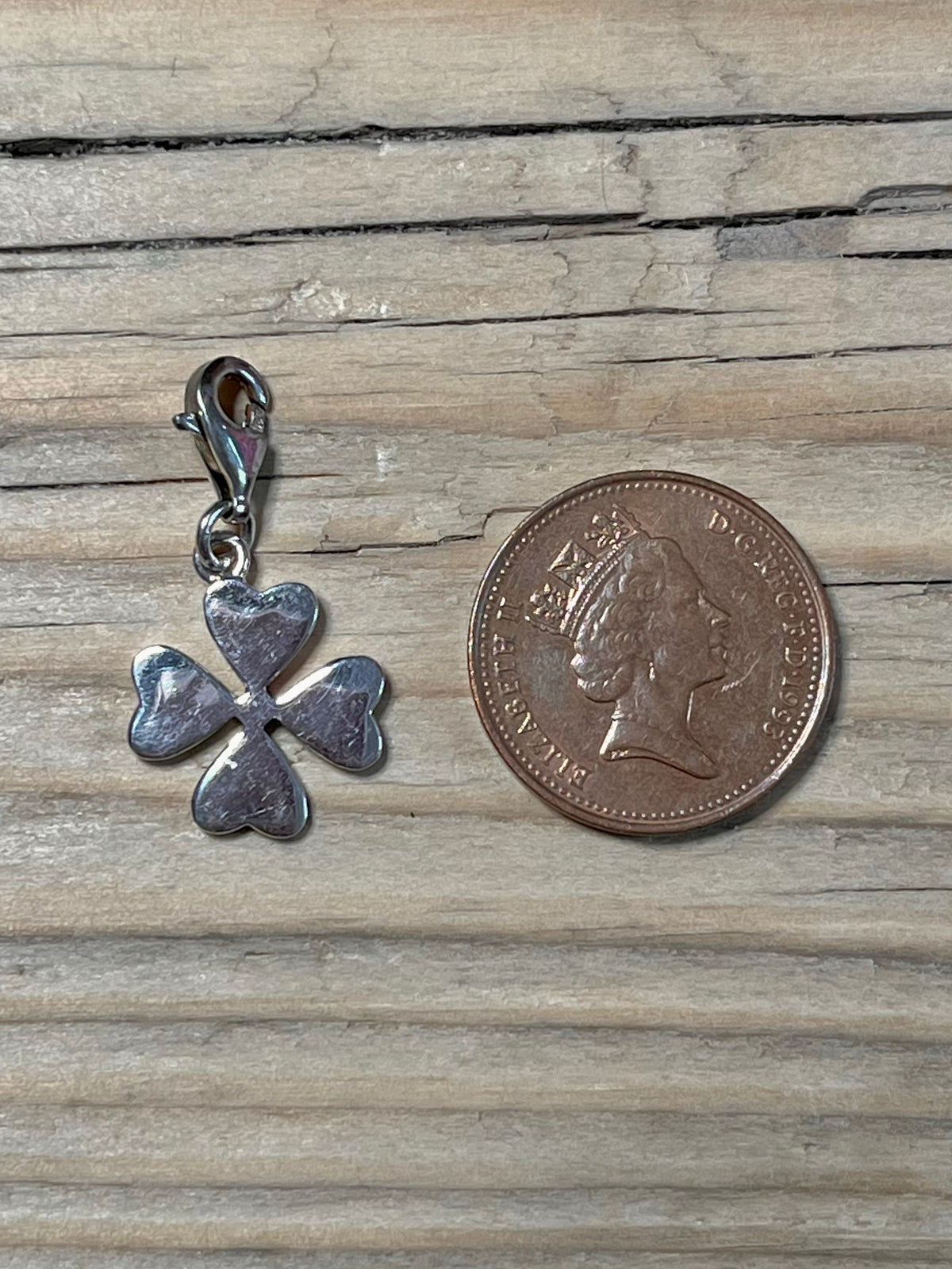 Lucky Four Leaf Clover Charm 925 Sterling Silver Pendant