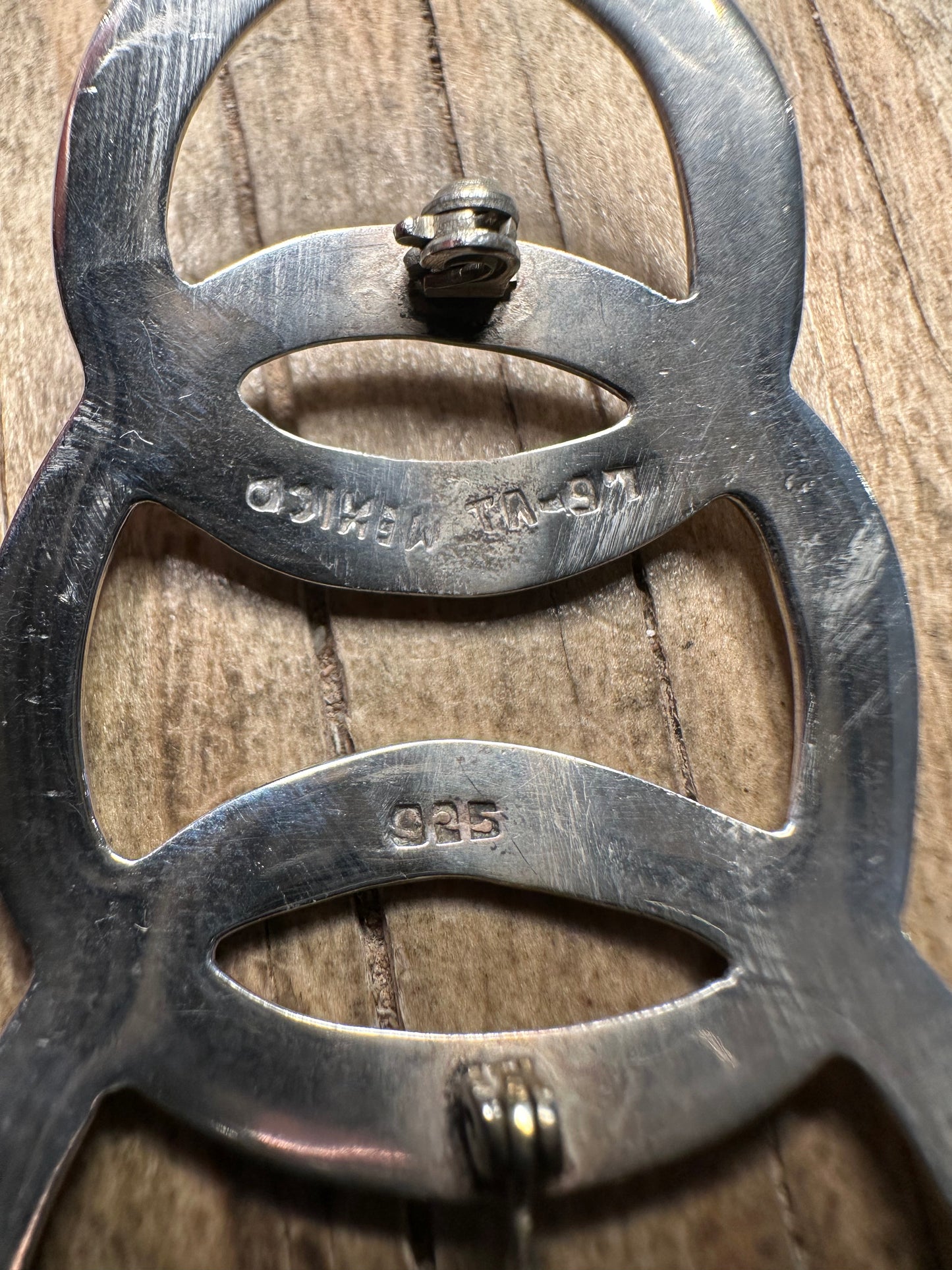 Abstract Circle Mexico 925 Sterling Silver Brooch