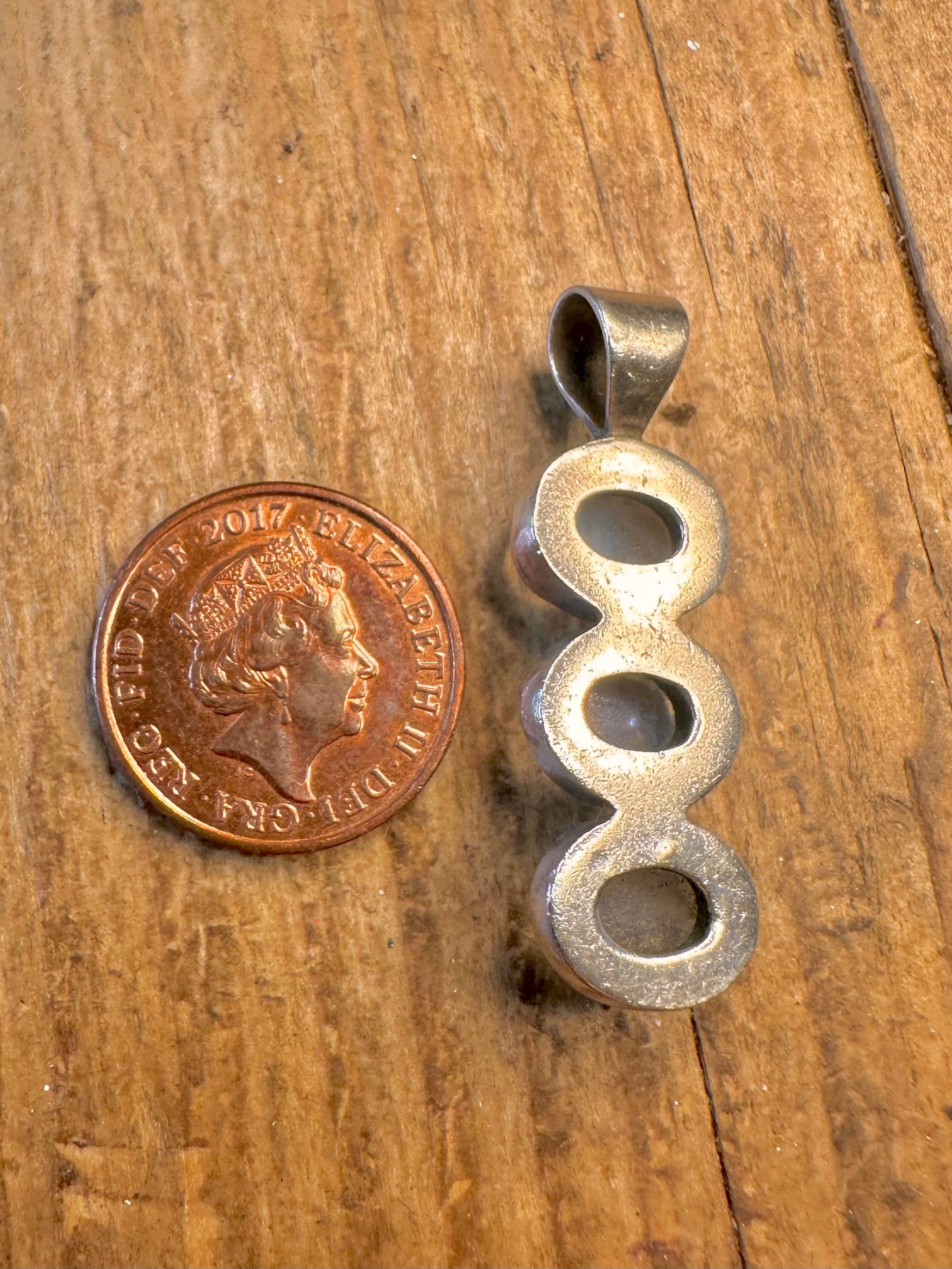 Moonstone Three Vertical 925 Sterling Silver Pendant