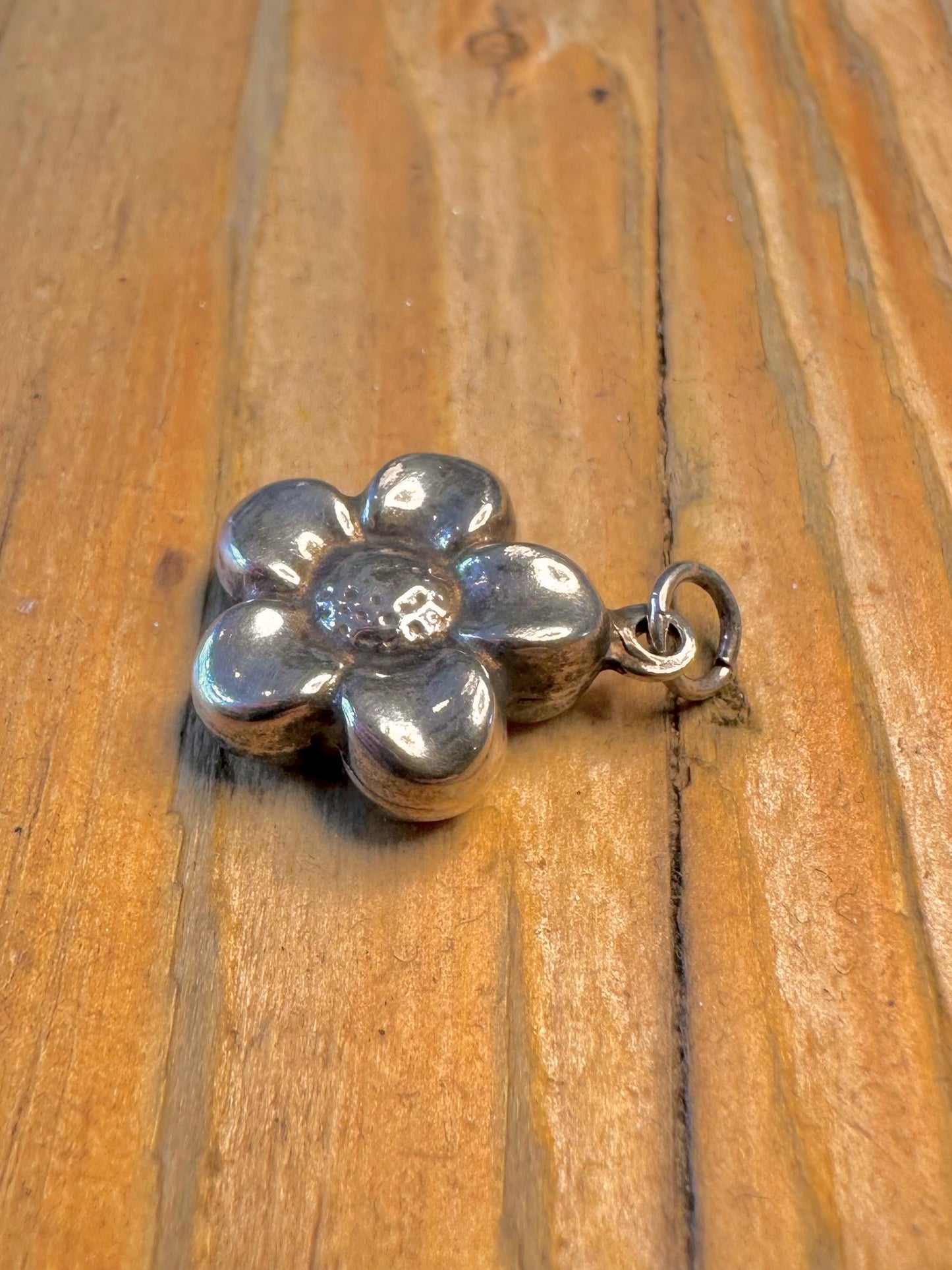 Flower Double Sided 925 Sterling Silver Pendant