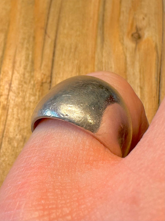 Vintage Chunky Dome 925 Sterling Silver Size P Ring