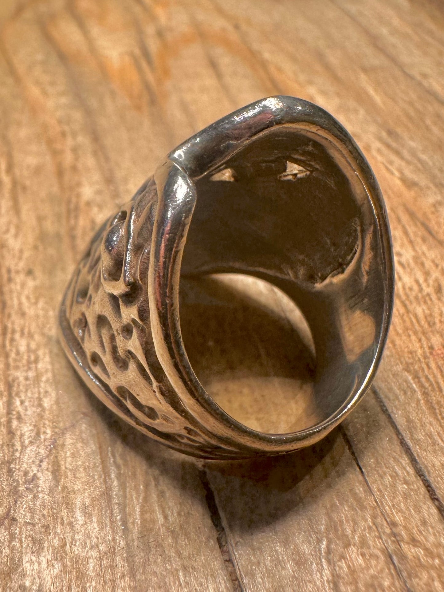Abstract Textured Face 925 Sterling Silver Size P1/2 Ring