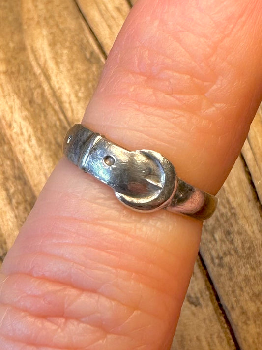 Buckle 925 Sterling Silver Size E Ring