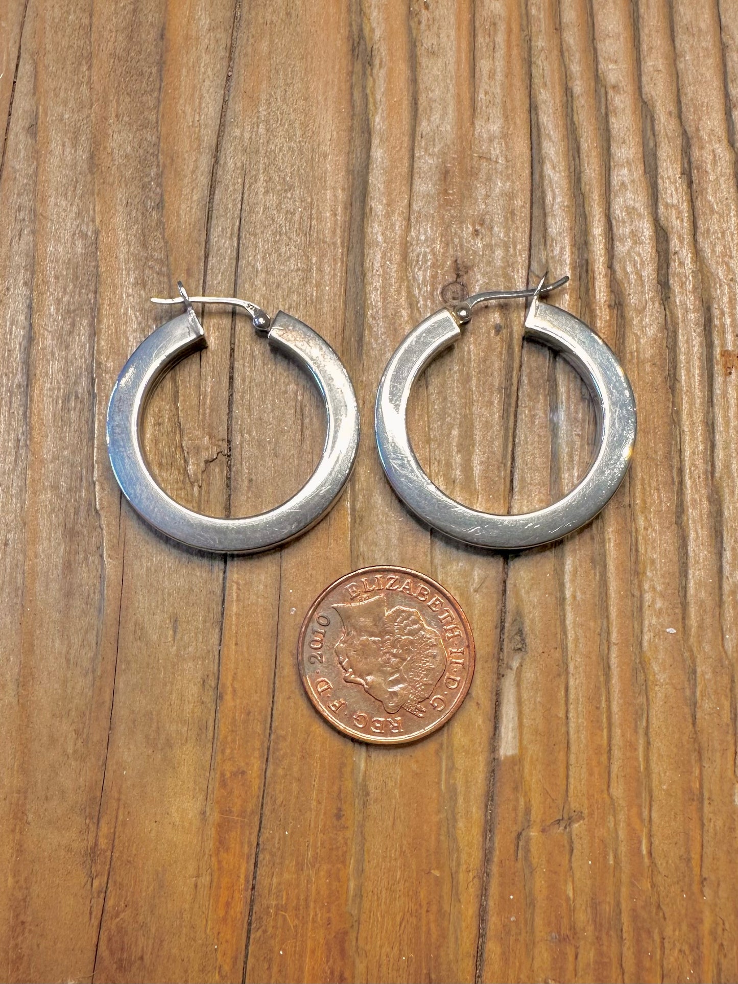 Chunky Square Tube Hoops 925 Sterling Silver Earrings