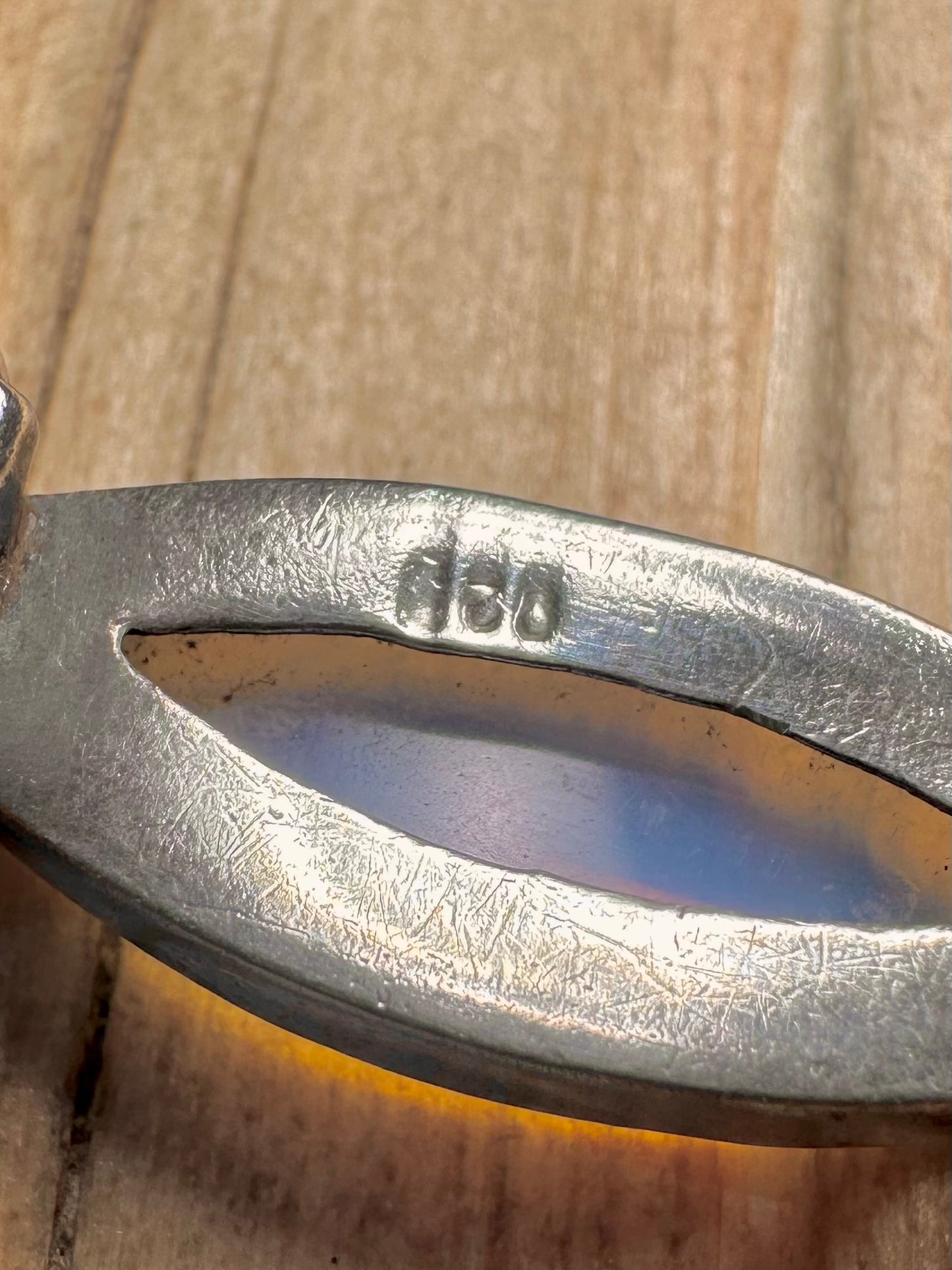 Vintage Opalite Long Oval 925 Sterling Silver 6.5 to 7.5 inch Bracelet