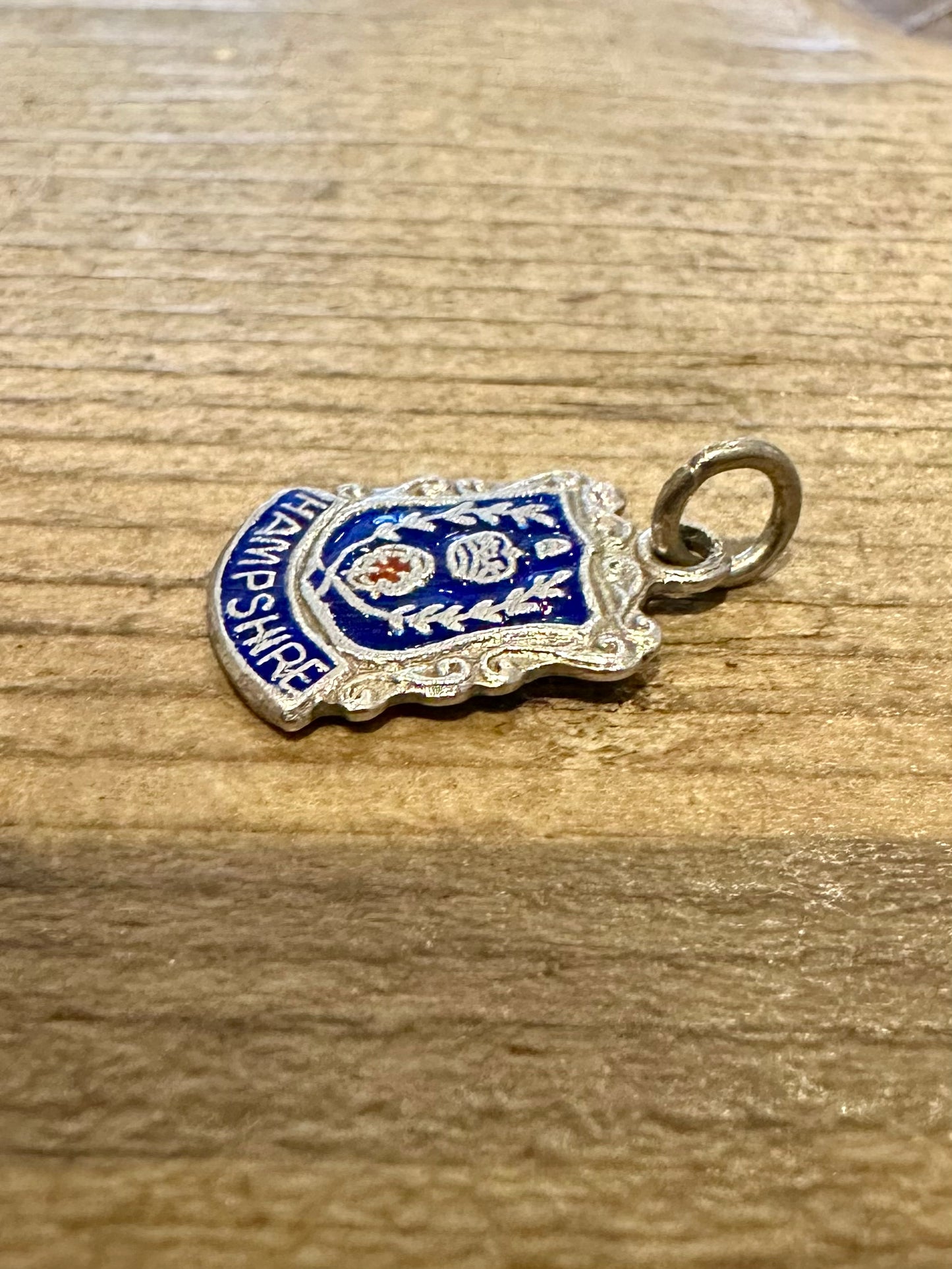 Vintage Hampshire Enamel Crest 925 Silver Charm Pendant