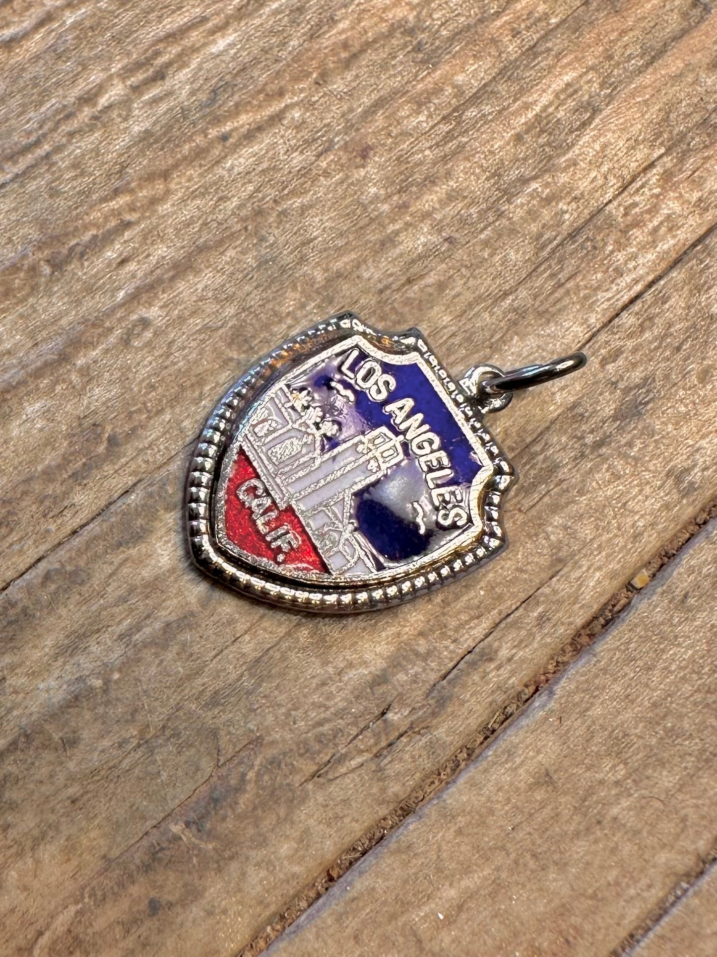 Los Angeles California Shield 925 Sterling Silver Charm Pendant