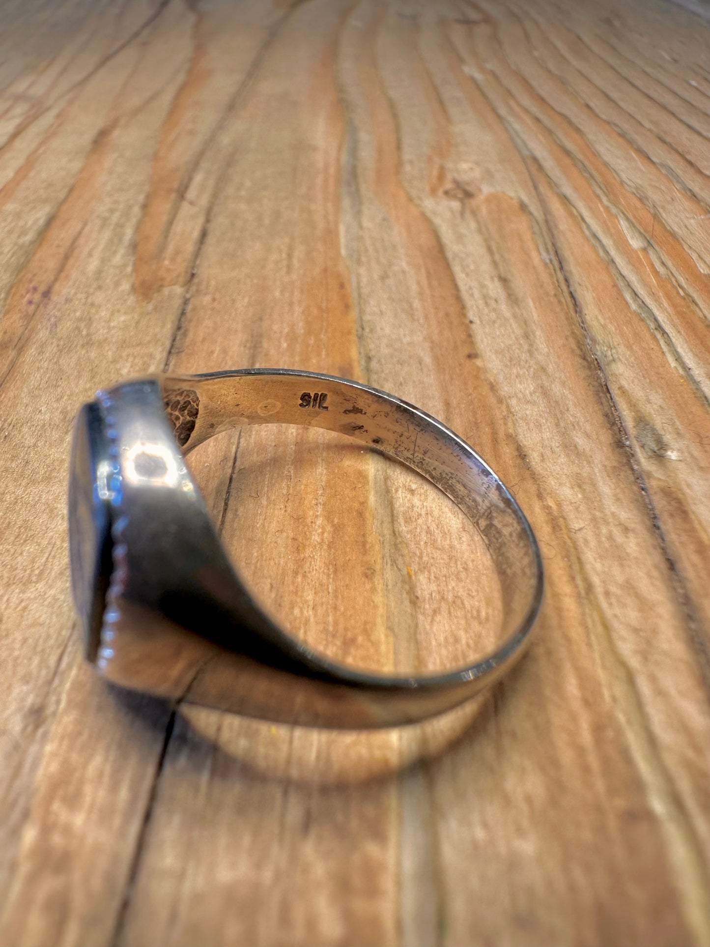 Vintage Intaglio Onyx Signet 925 Sterling Silver Size U Ring