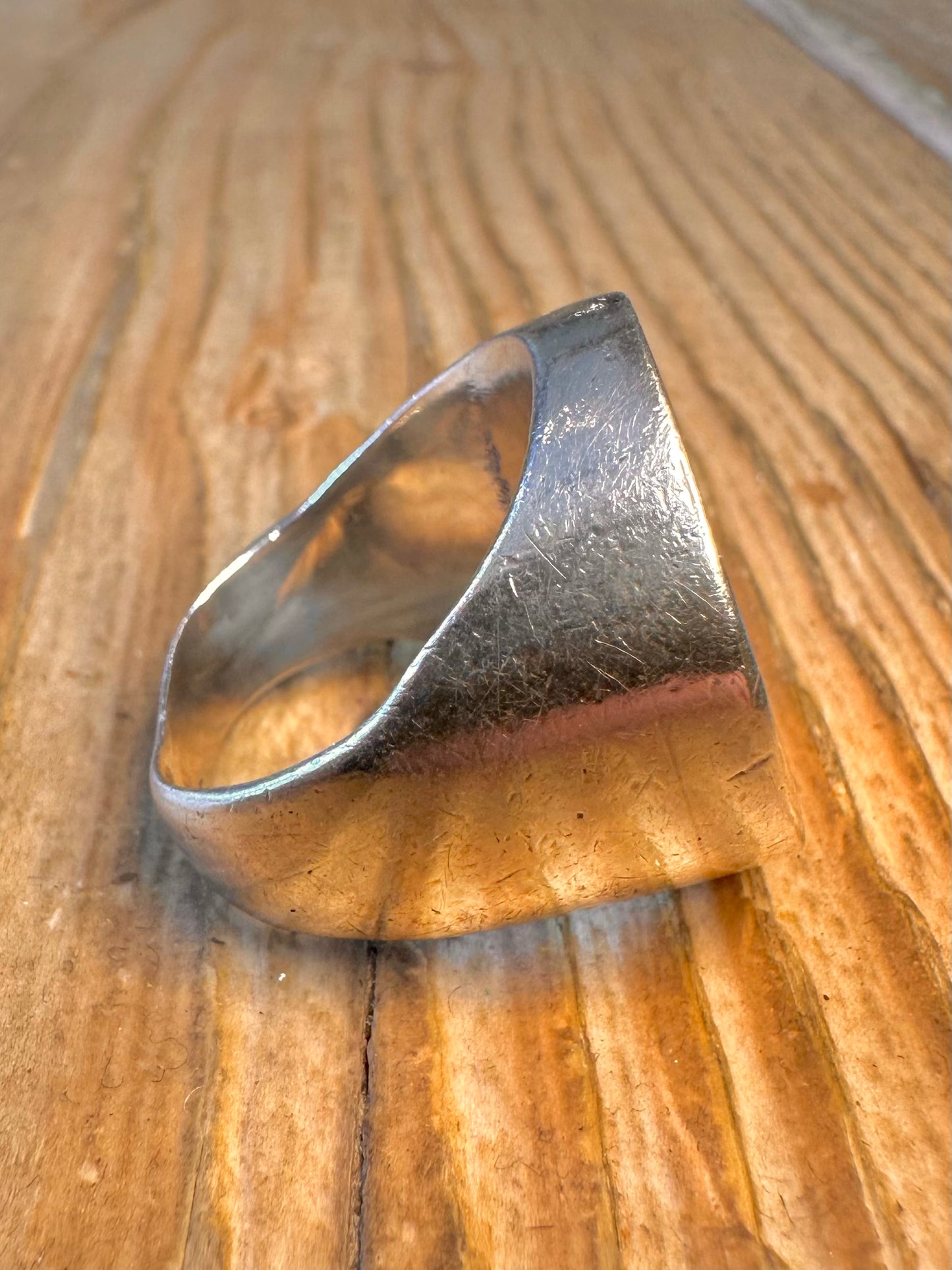 Heavy Mayan Calendar 925 Sterling Silver Size S Ring