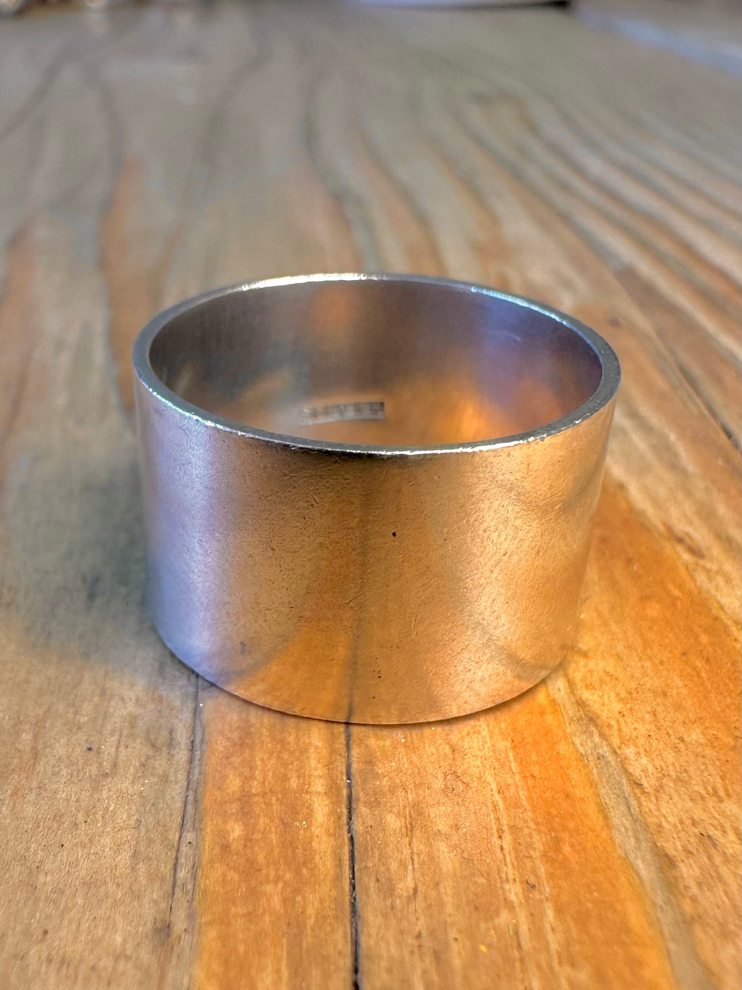 Wide Band 925 Sterling Silver Size S Ring