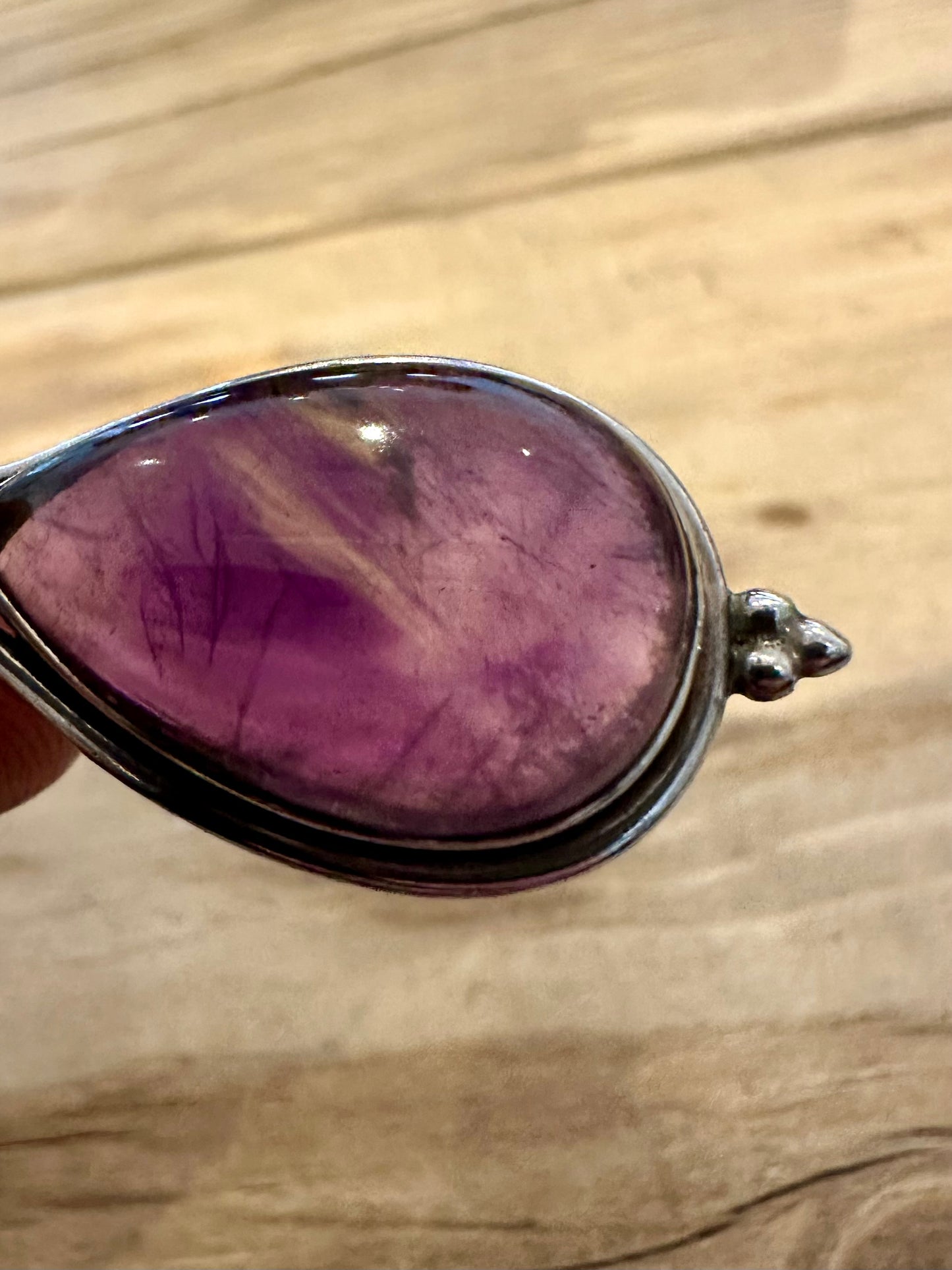 Vintage Purple Amethyst 925 Silver Pendant