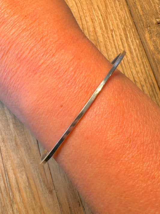 Oval Shaped Stacker 925 Sterling Silver Bangle