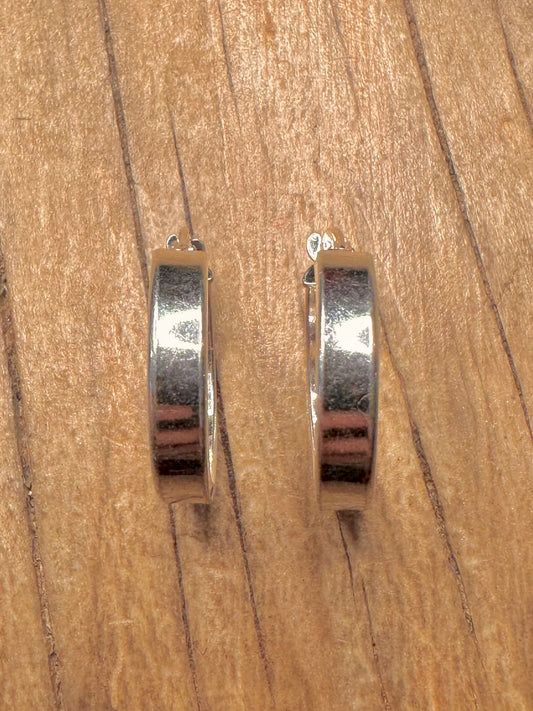 Modernist Chunky Hoops Italy 925 Sterling Silver Earrings