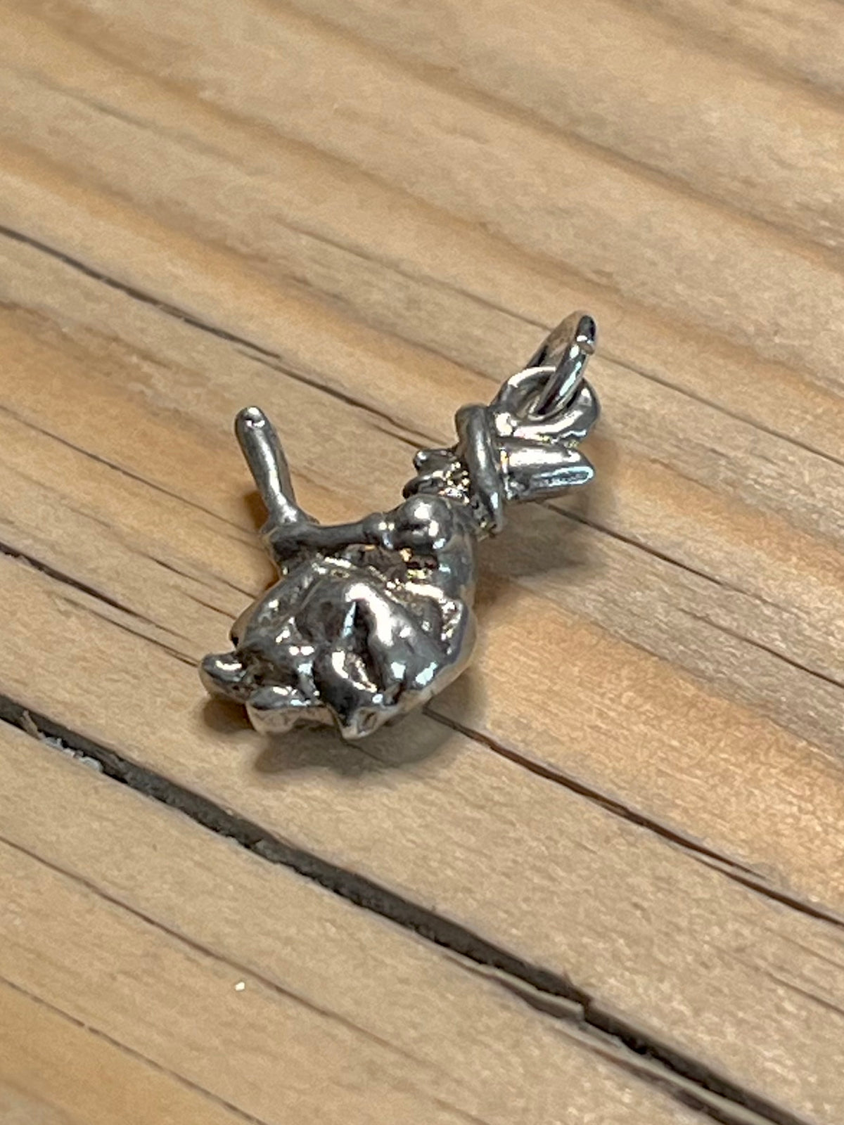 Witch Riding A Broom Stick 925 Sterling Silver Pendant