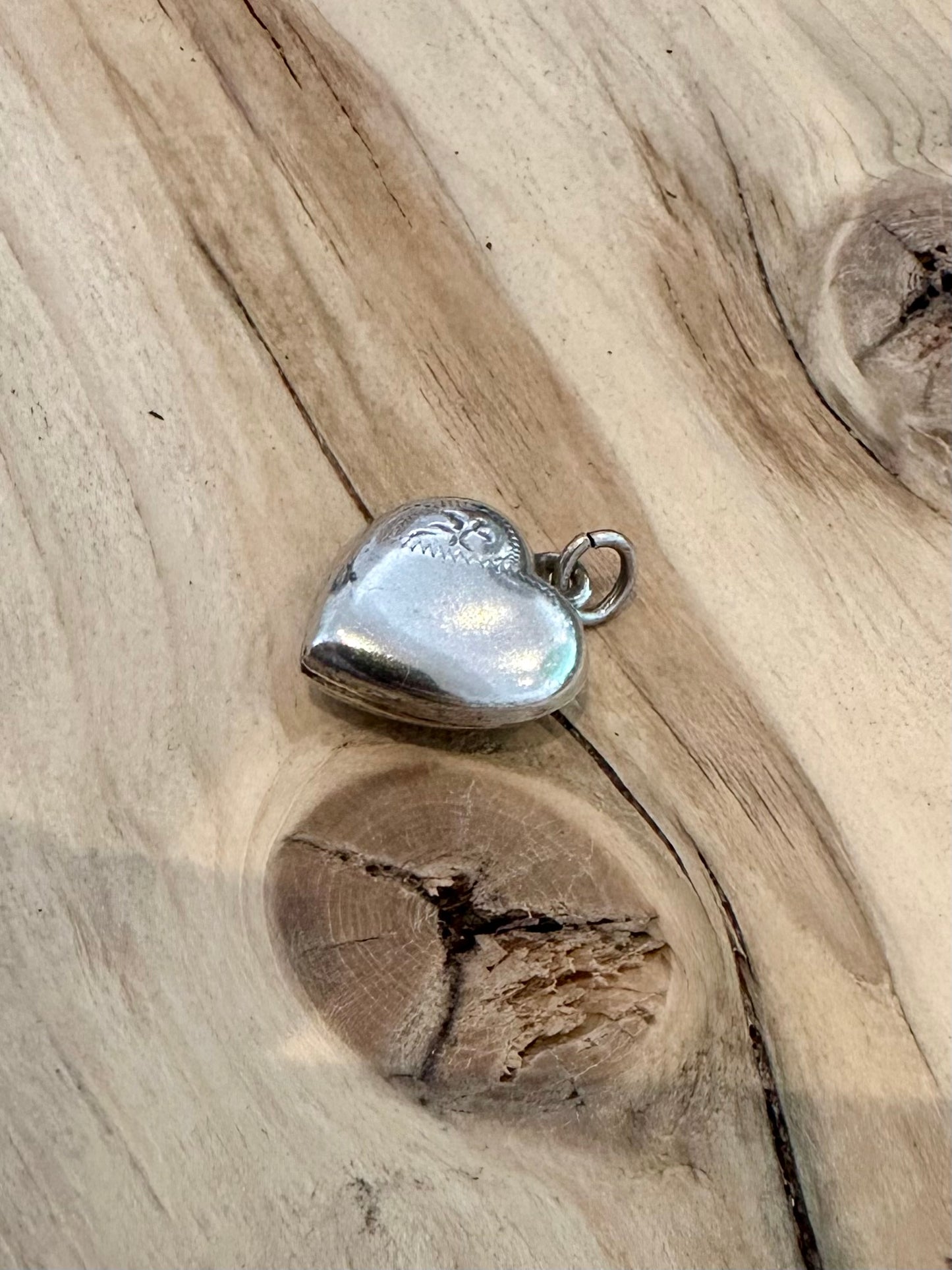 Vintage Heart Engraved 925 Silver Pendant